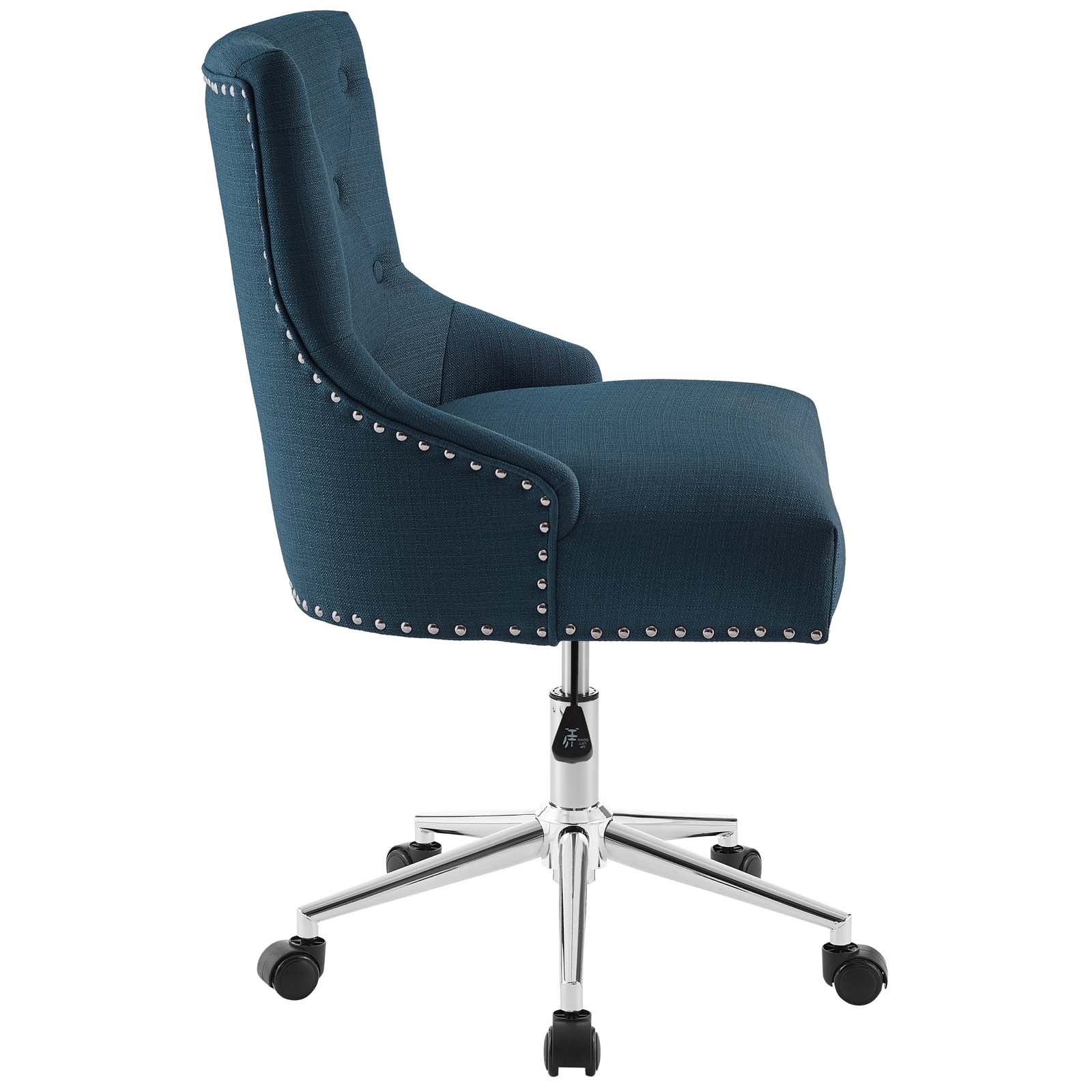 Regent Tufted Button Swivel Upholstered Fabric Office Chair - East Shore Modern Home Furnishings
