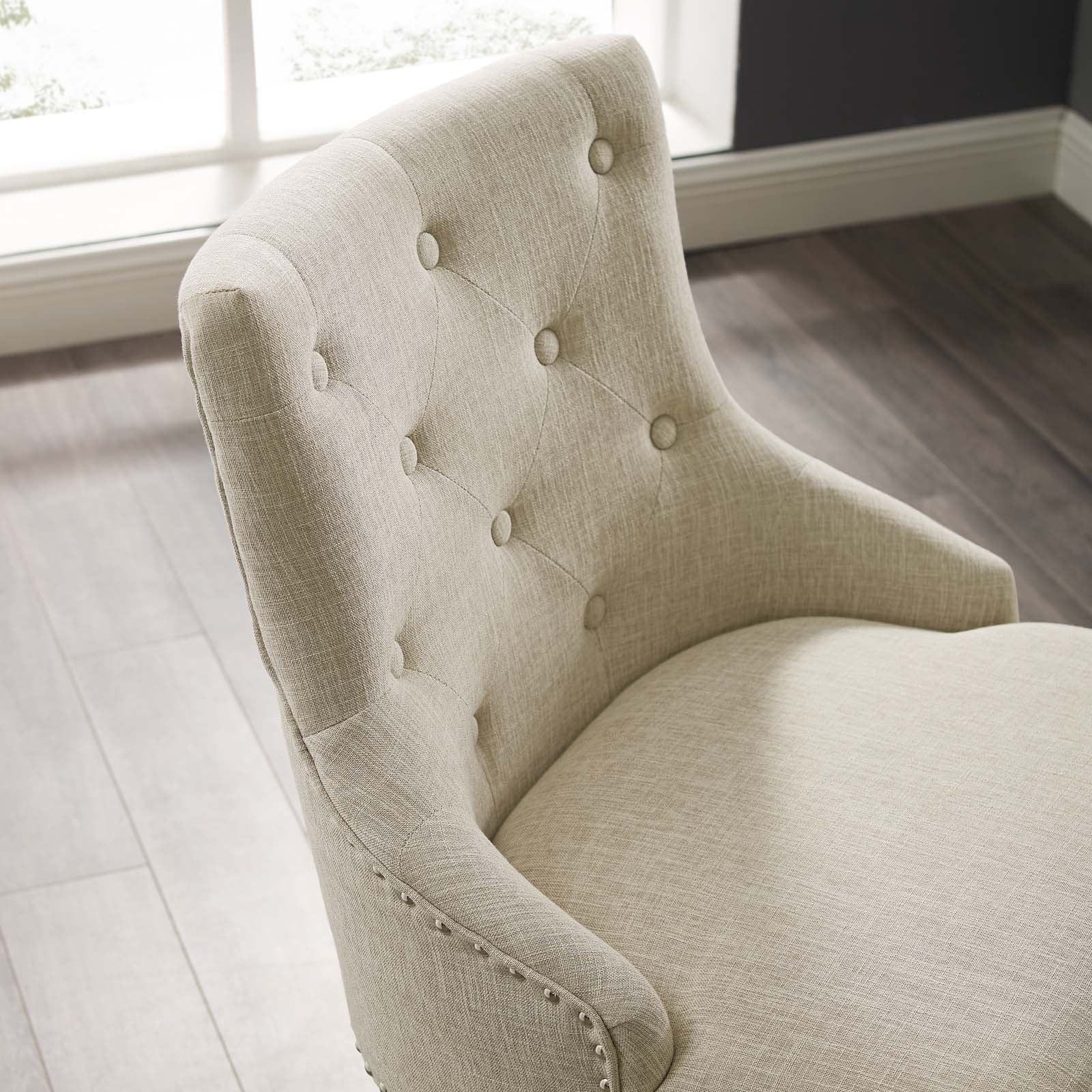Regent Tufted Button Swivel Upholstered Fabric Office Chair - East Shore Modern Home Furnishings