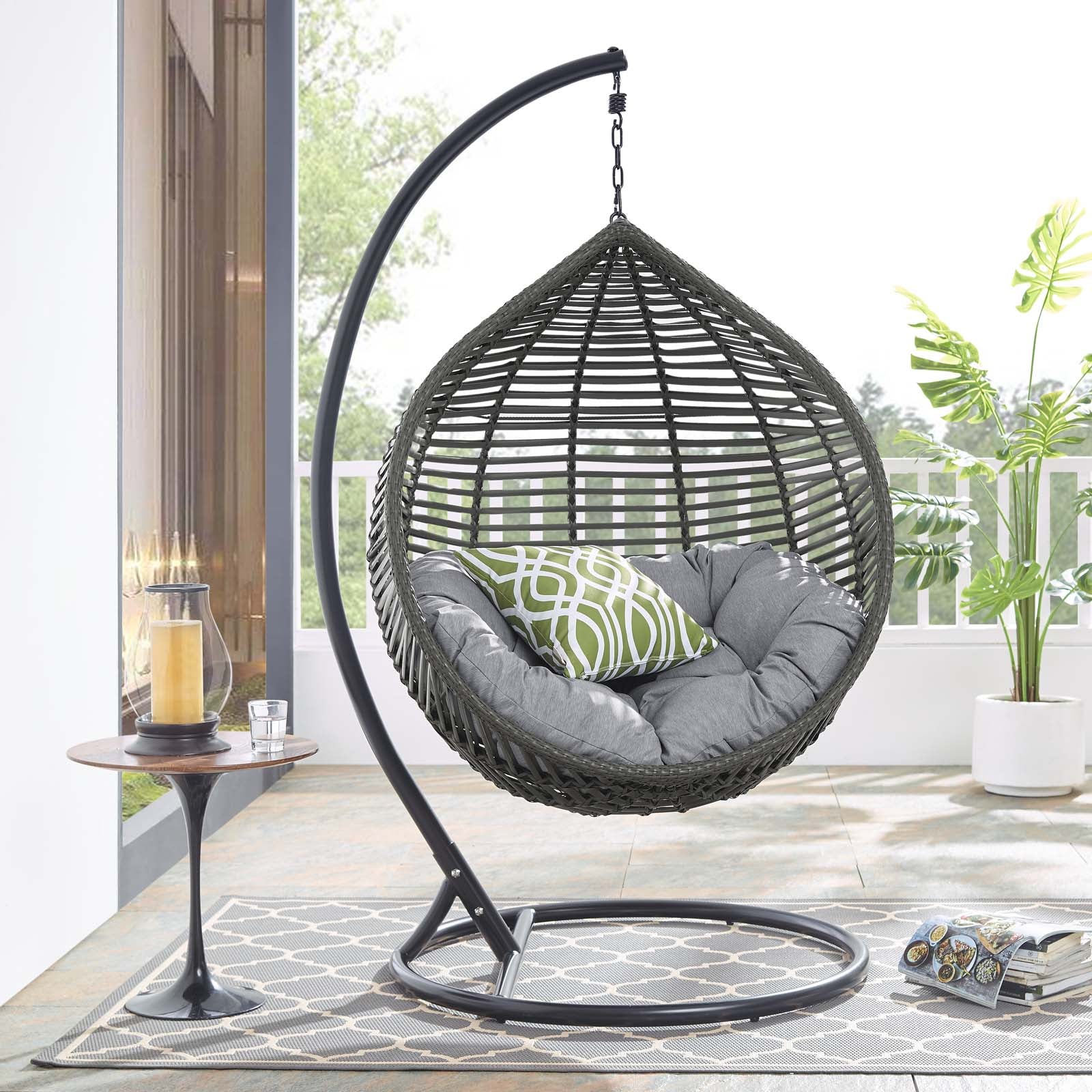 Garner Teardrop Outdoor Patio Swing Chair - East Shore Modern Home Furnishings