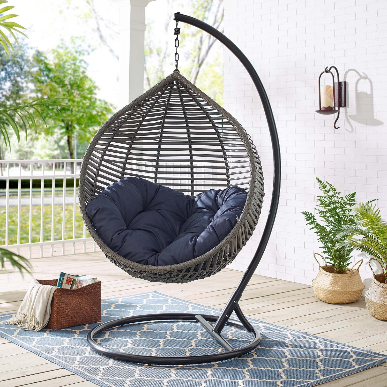 Garner Teardrop Outdoor Patio Swing Chair - East Shore Modern Home Furnishings