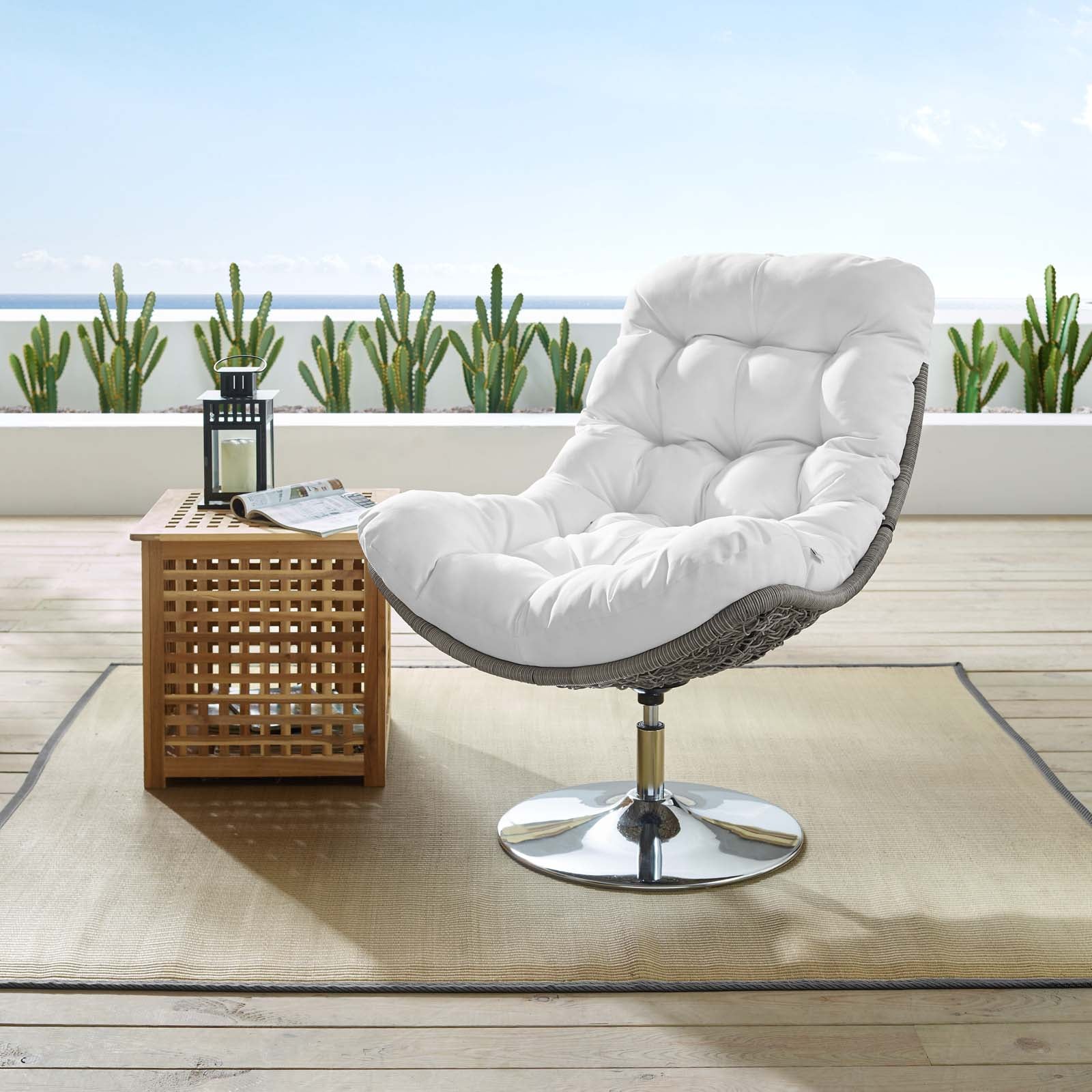 Brighton Wicker Rattan Outdoor Patio Swivel Lounge Chair - East Shore Modern Home Furnishings