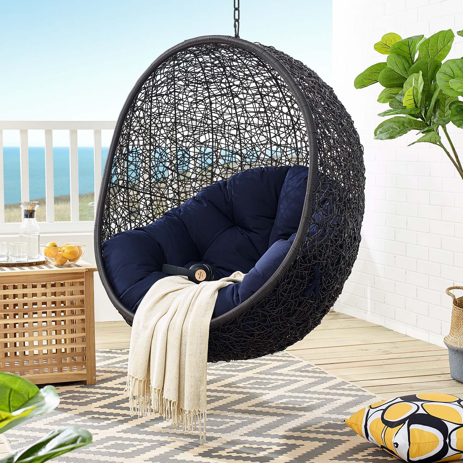 Encase Sunbrella® Fabric Swing Outdoor Patio Lounge Chair Without Stand - East Shore Modern Home Furnishings
