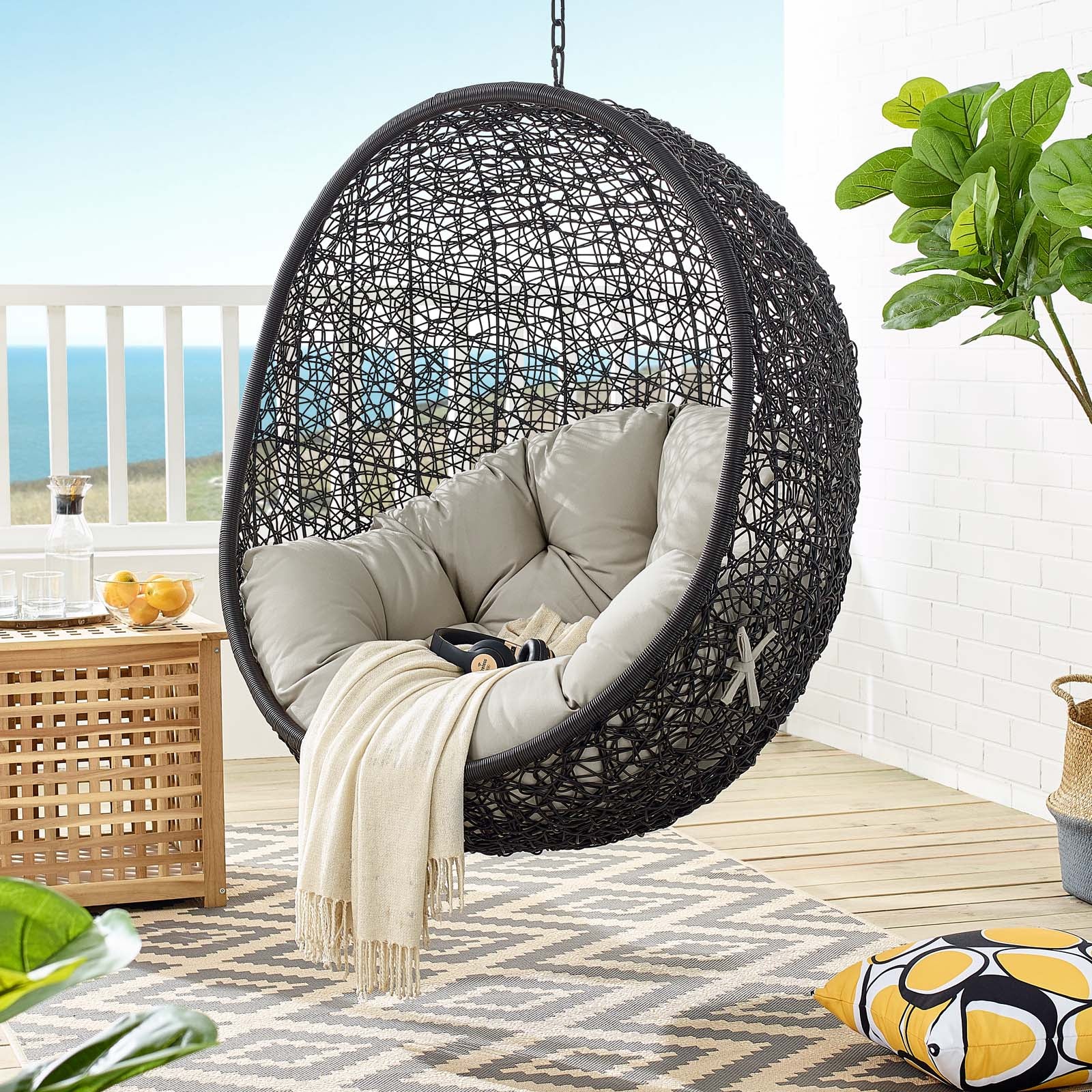Encase Swing Outdoor Patio Lounge Chair Without Stand - East Shore Modern Home Furnishings