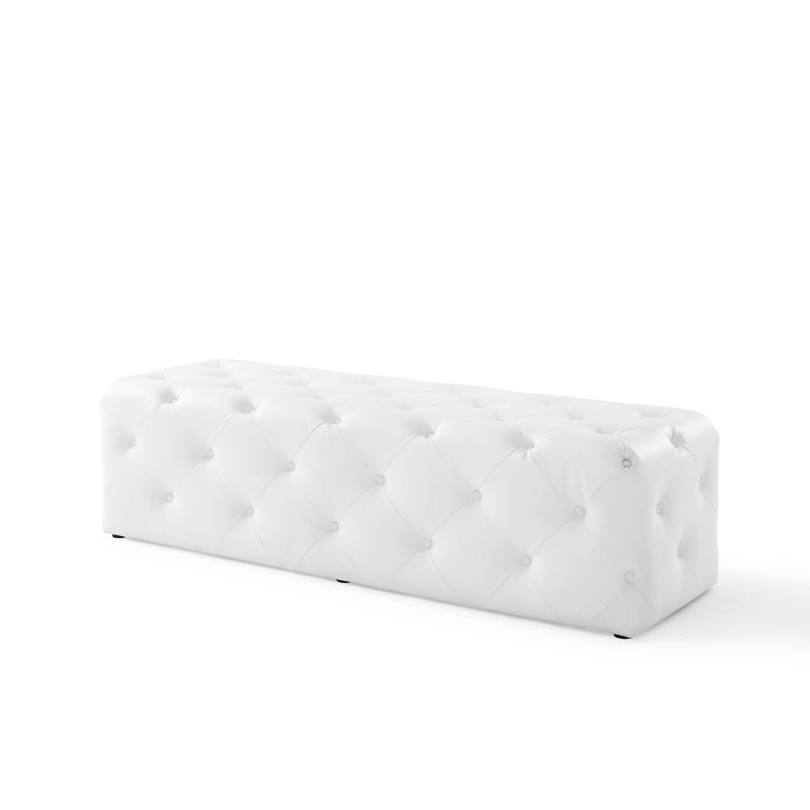 Amour 60" Tufted Button Entryway Faux Leather Bench - East Shore Modern Home Furnishings