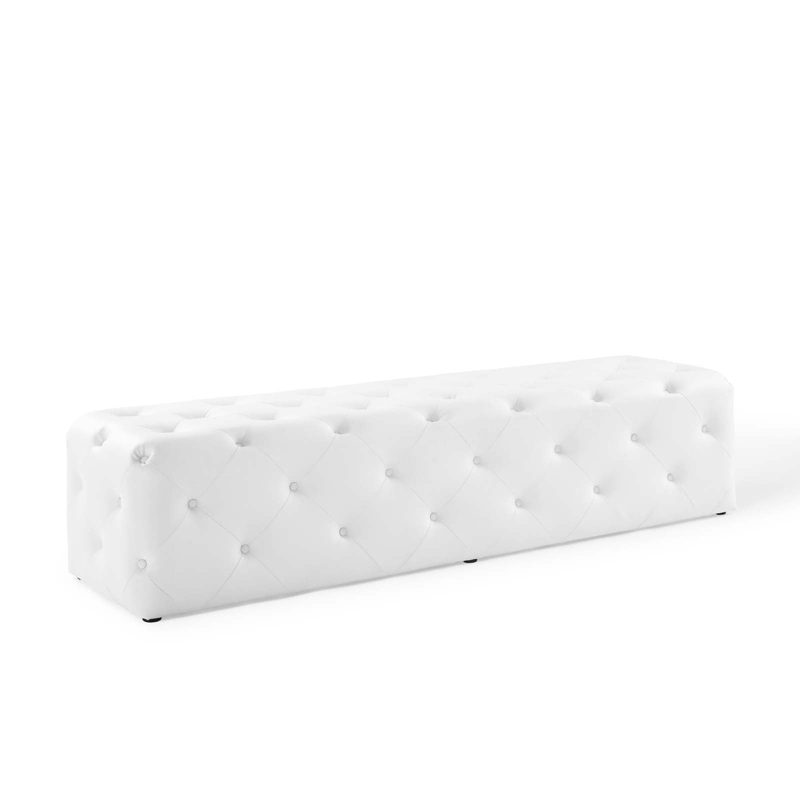 Amour 72" Tufted Button Entryway Faux Leather Bench - East Shore Modern Home Furnishings