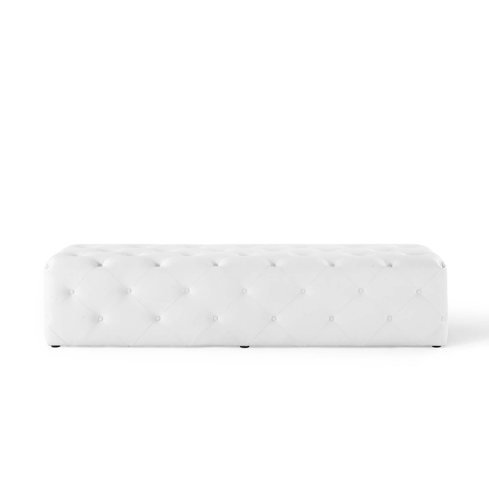 Amour 72" Tufted Button Entryway Faux Leather Bench - East Shore Modern Home Furnishings