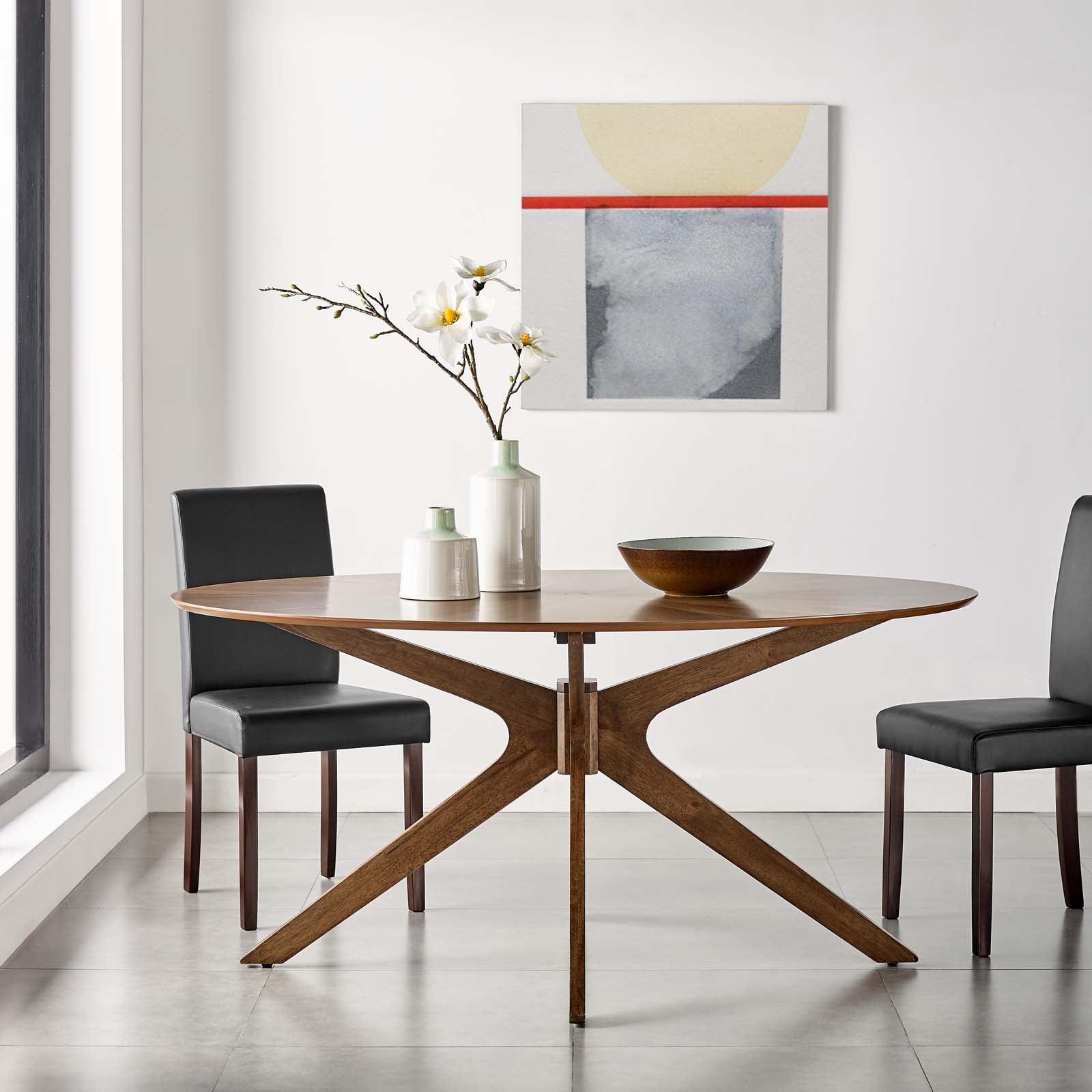 Crossroads 63" Oval Wood Dining Table - East Shore Modern Home Furnishings