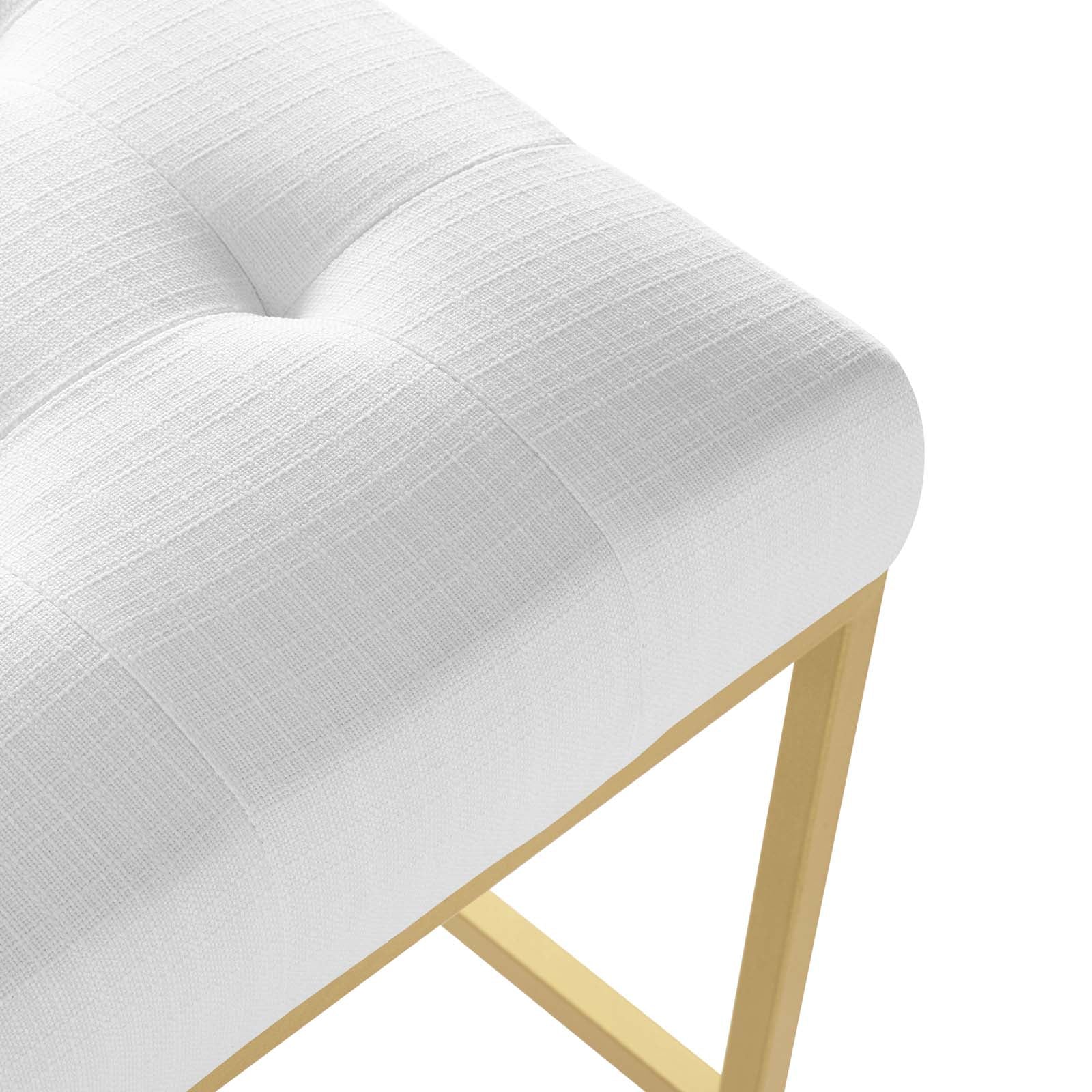 Privy Gold Stainless Steel Upholstered Fabric Bar Stool - East Shore Modern Home Furnishings