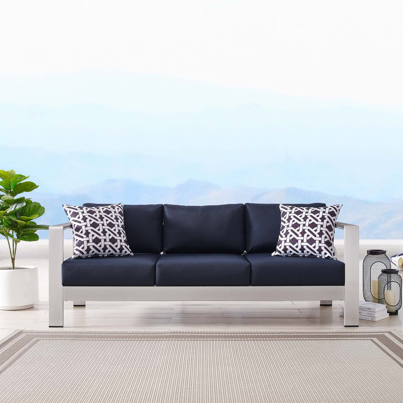Shore Outdoor Patio Aluminum Sofa - East Shore Modern Home Furnishings
