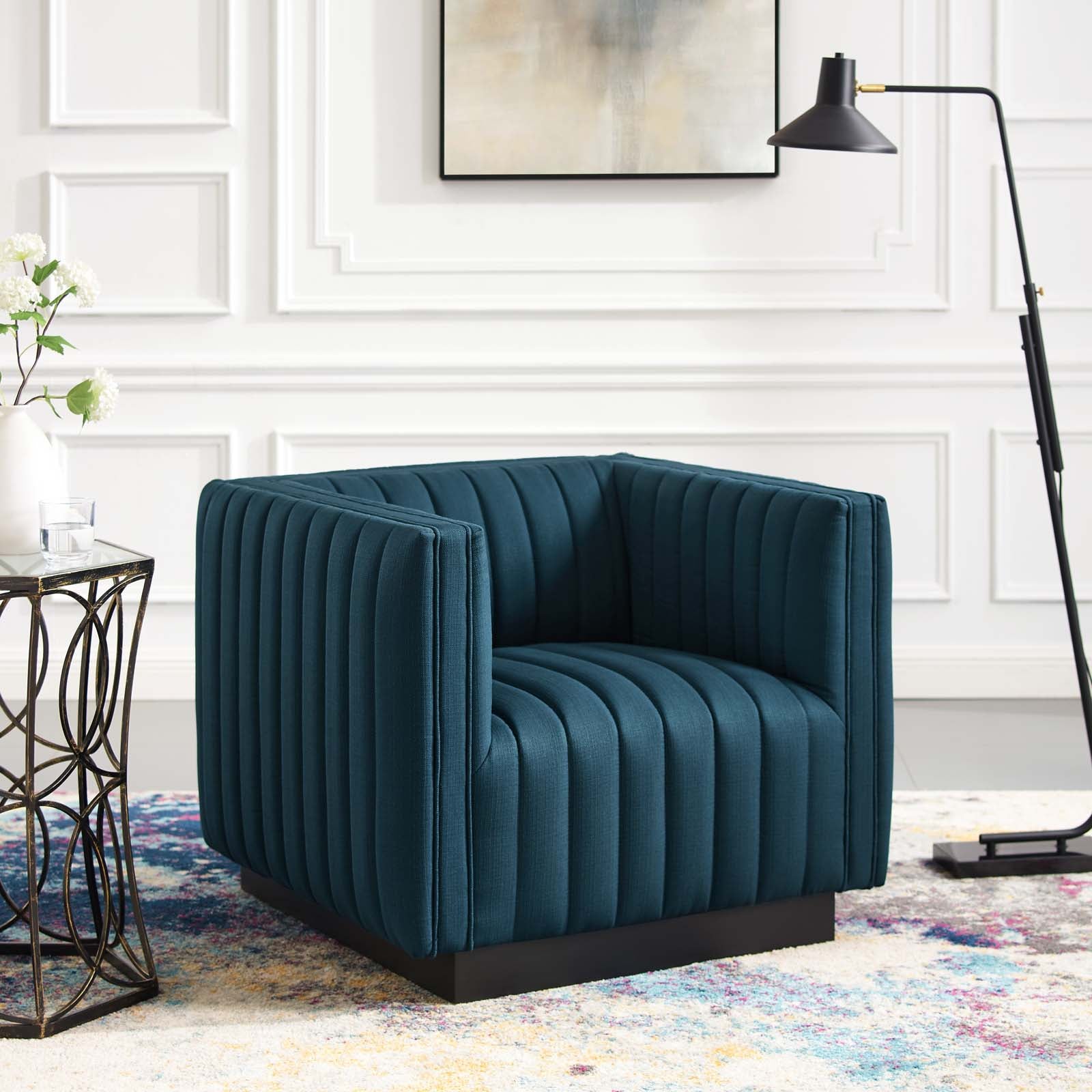 Conjure Tufted Upholstered Fabric Armchair - East Shore Modern Home Furnishings