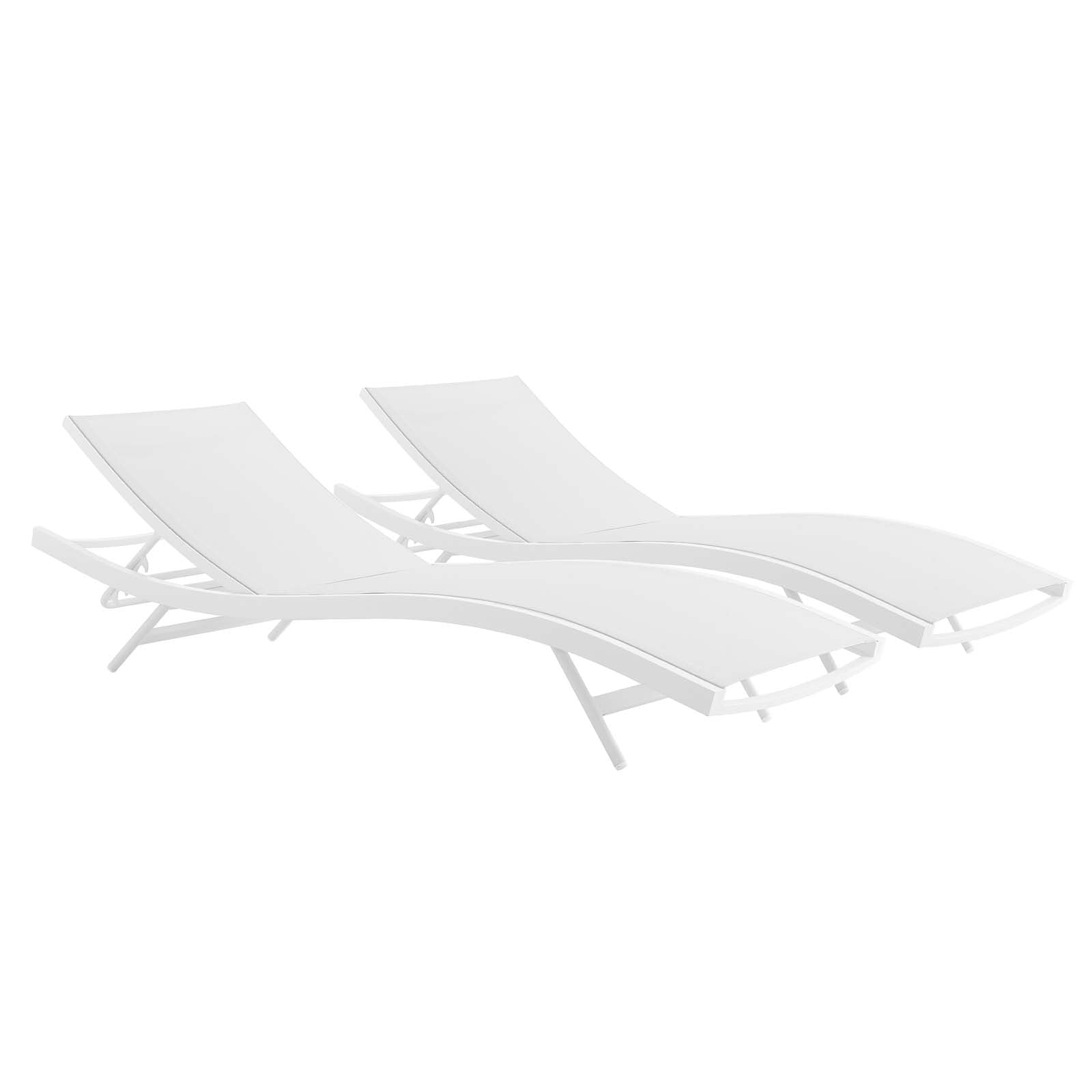Glimpse Outdoor Patio Mesh Chaise Lounge Set of 2 - East Shore Modern Home Furnishings