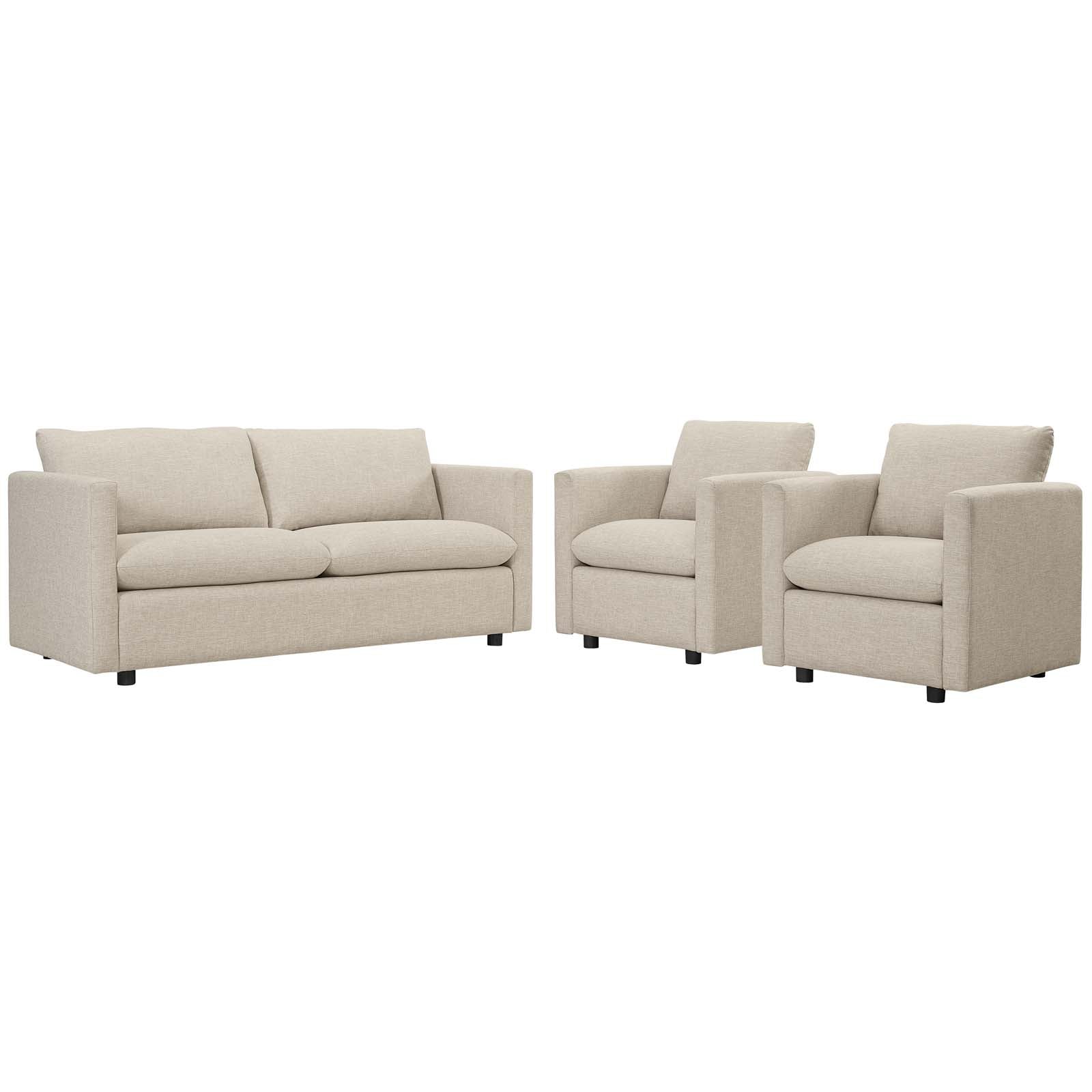Activate 3 Piece Upholstered Fabric Set - East Shore Modern Home Furnishings