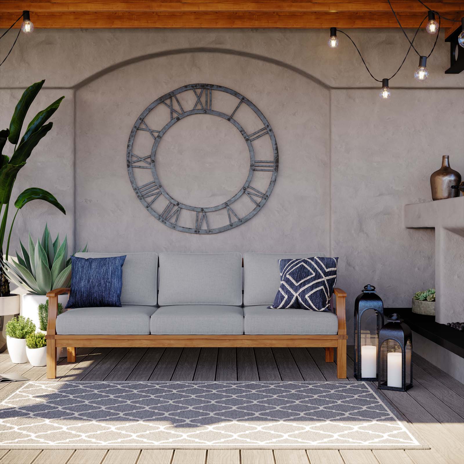Marina Outdoor Patio Teak Sofa - East Shore Modern Home Furnishings