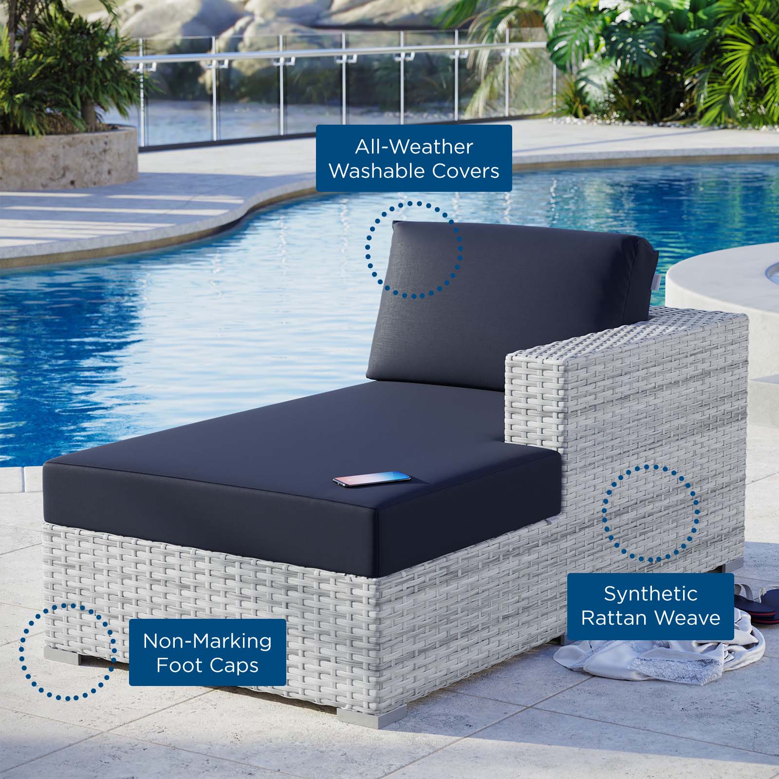 Convene Outdoor Patio Right Chaise - East Shore Modern Home Furnishings