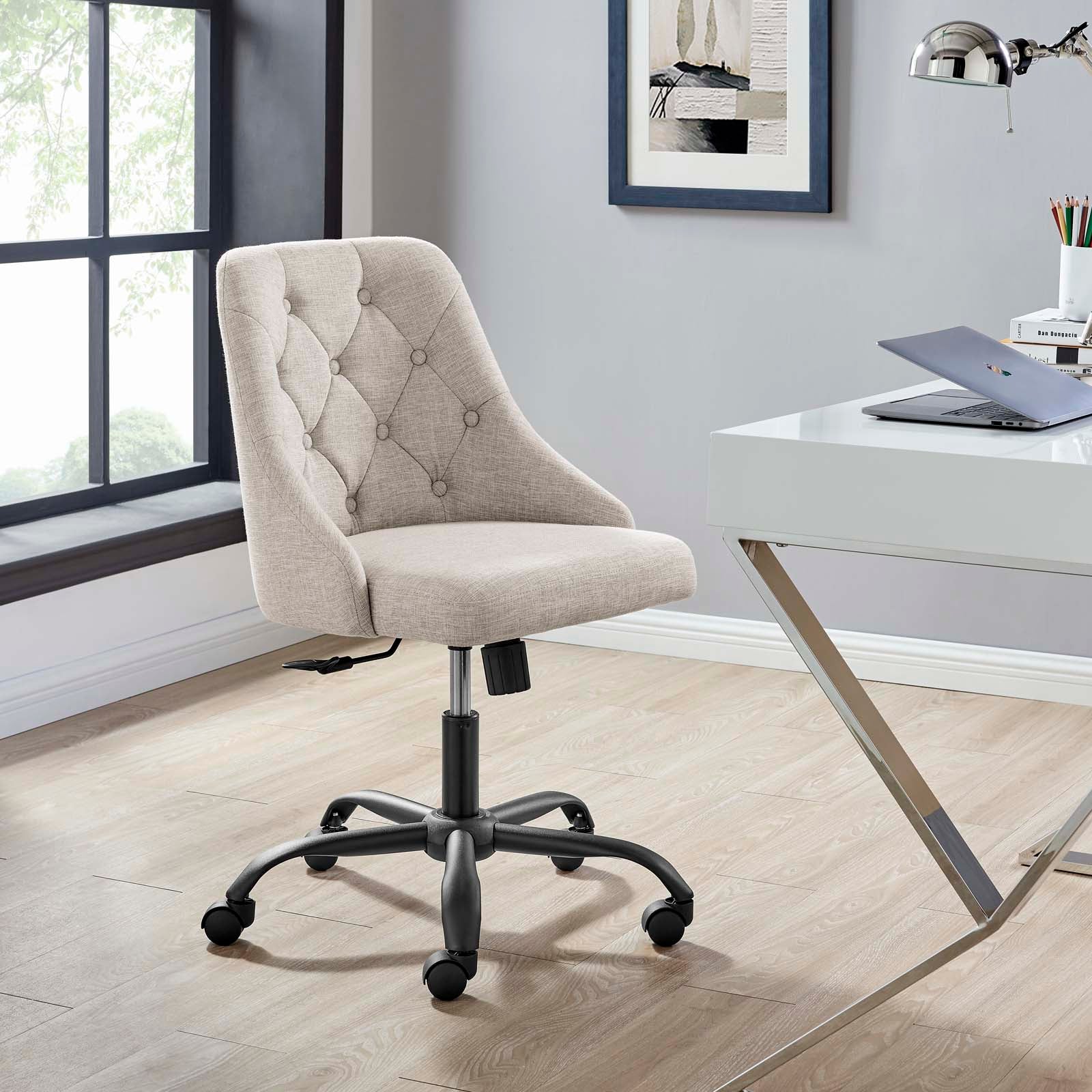 Distinct Tufted Swivel Upholstered Office Chair - East Shore Modern Home Furnishings