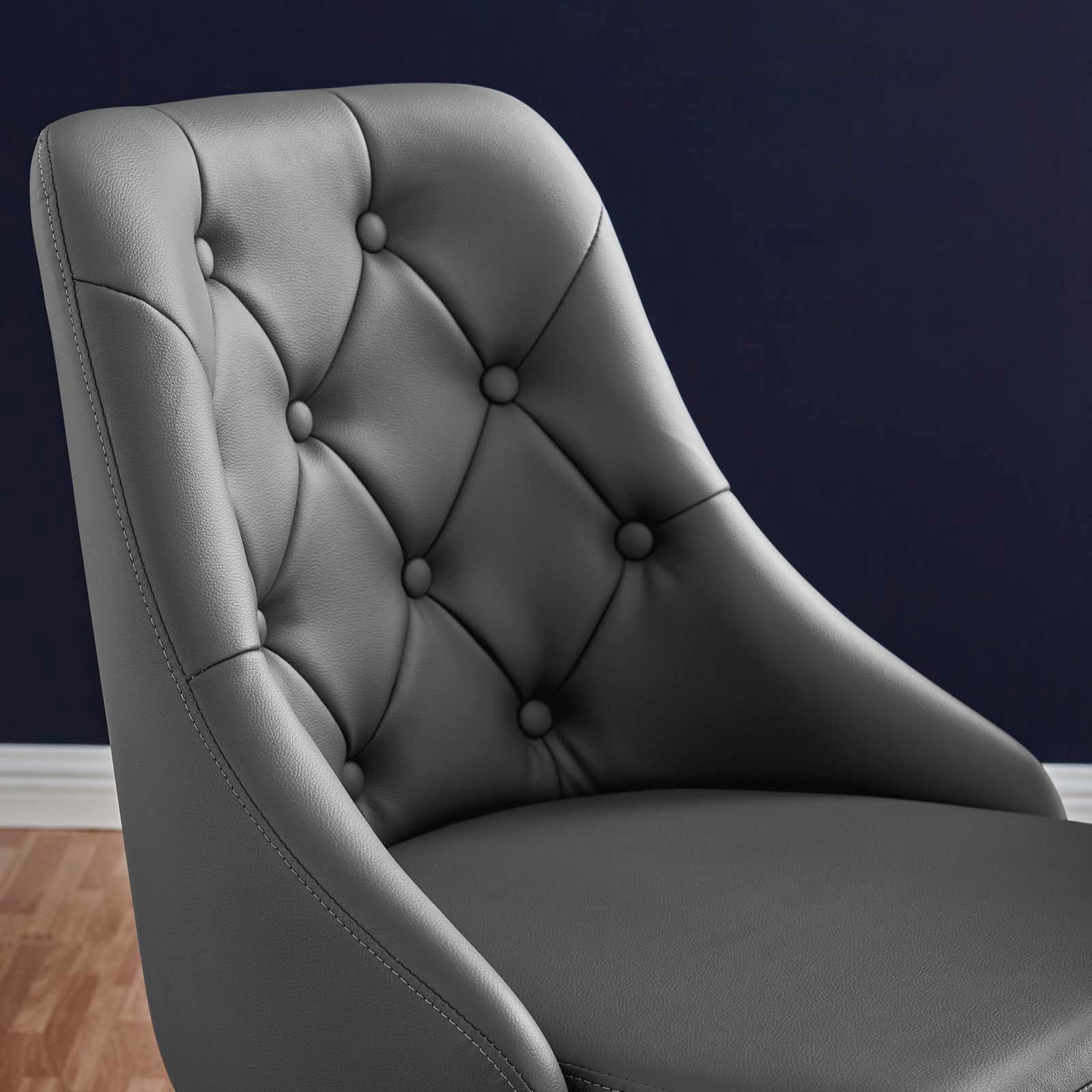 Distinct Tufted Swivel Vegan Leather Office Chair - East Shore Modern Home Furnishings
