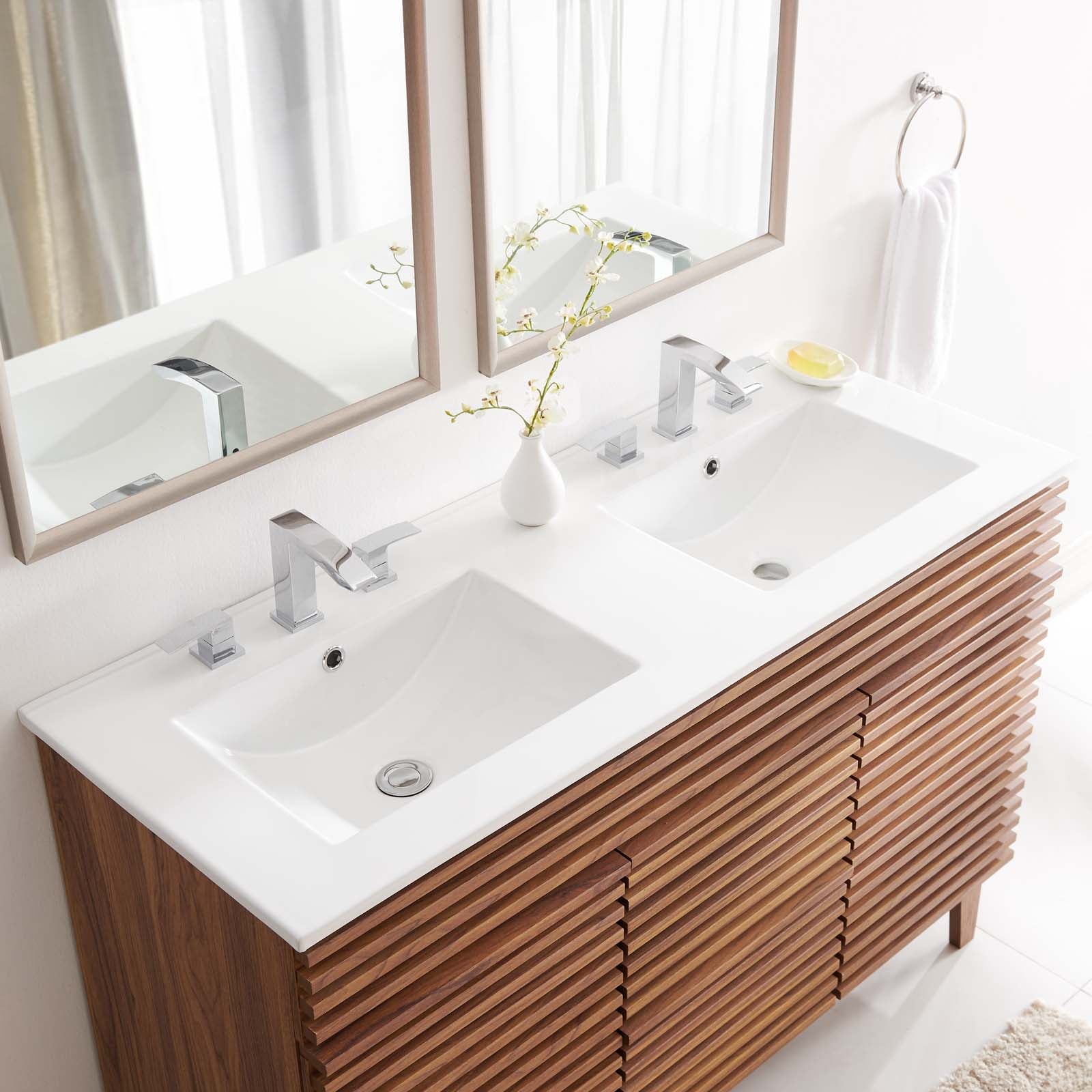 Cayman 48" Double Basin Bathroom Sink - East Shore Modern Home Furnishings
