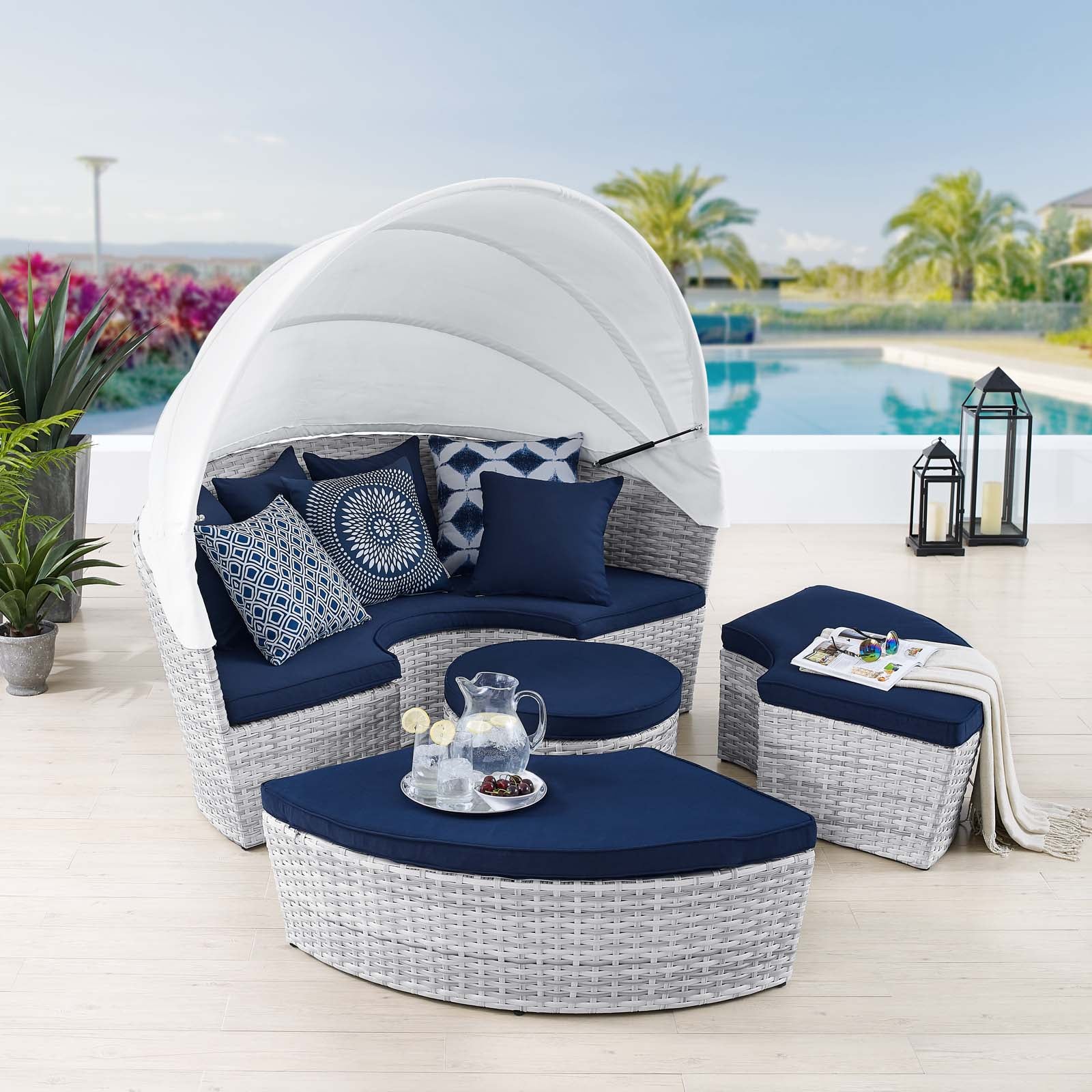 Scottsdale Canopy Sunbrella® Outdoor Patio Daybed - East Shore Modern Home Furnishings