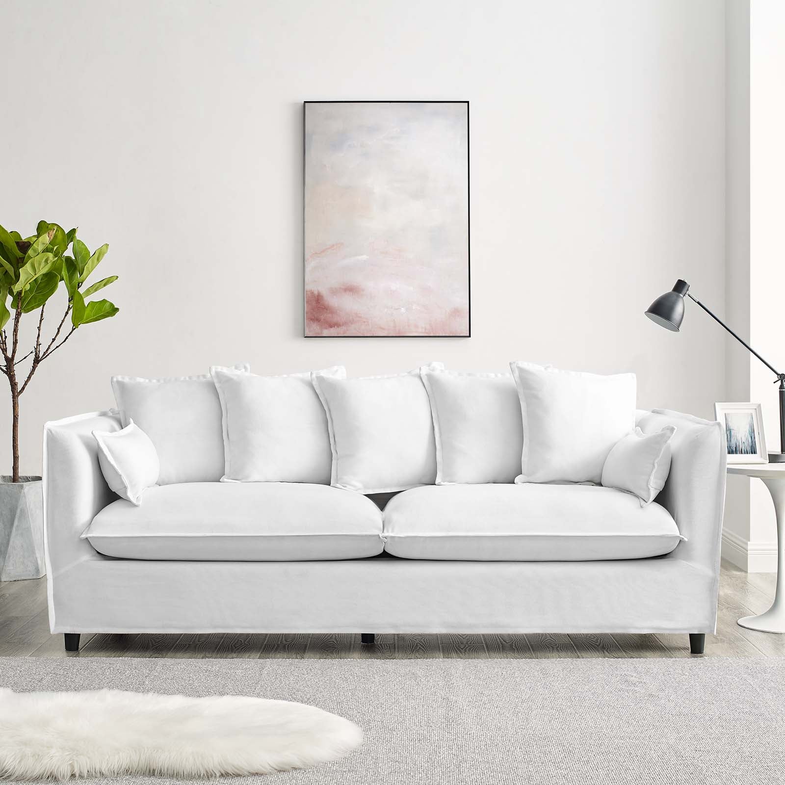 Avalon Slipcover Fabric Sofa - East Shore Modern Home Furnishings