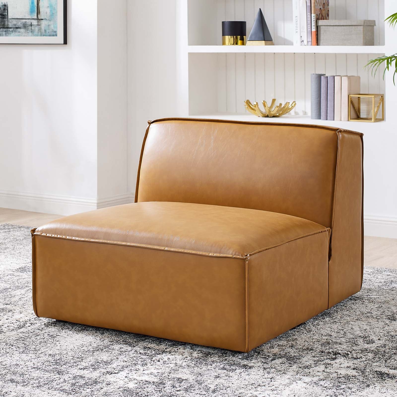 Restore Vegan Leather Sectional Sofa Armless Chair - East Shore Modern Home Furnishings
