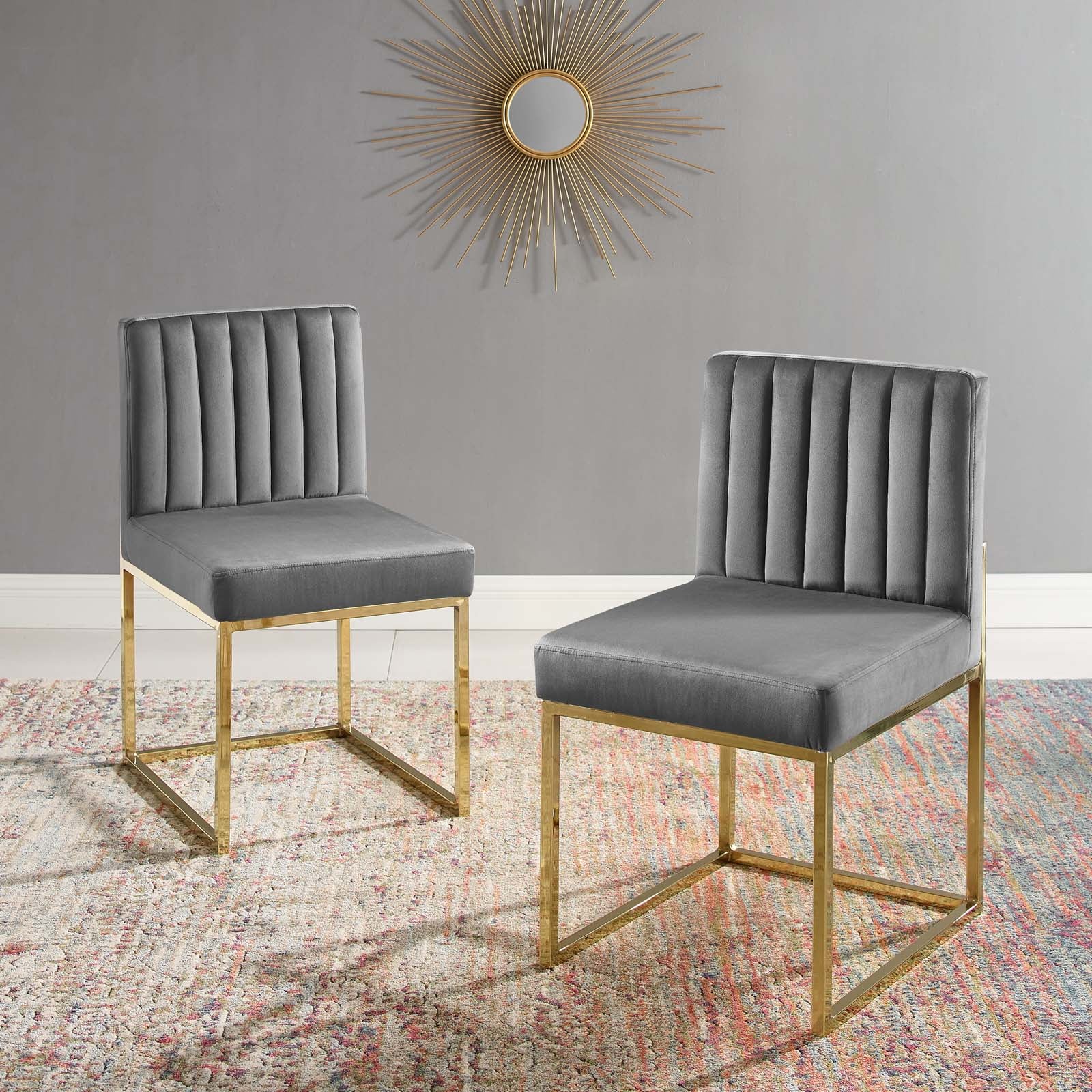 Carriage Dining Chair Performance Velvet Set of 2