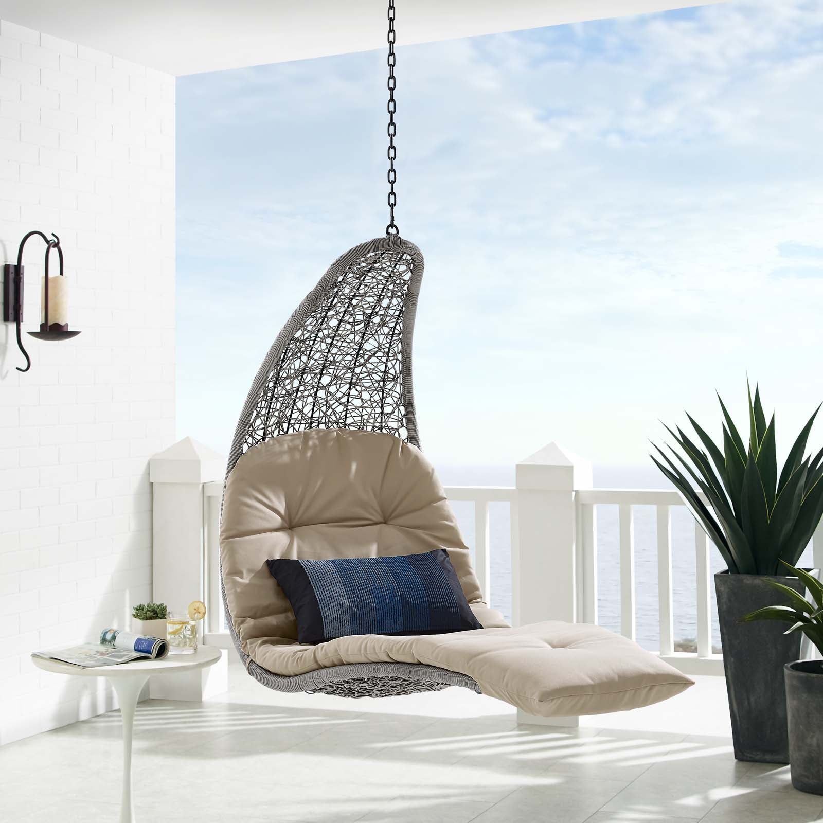 Landscape Outdoor Patio Hanging Chaise Lounge Outdoor Patio Swing Chair - East Shore Modern Home Furnishings