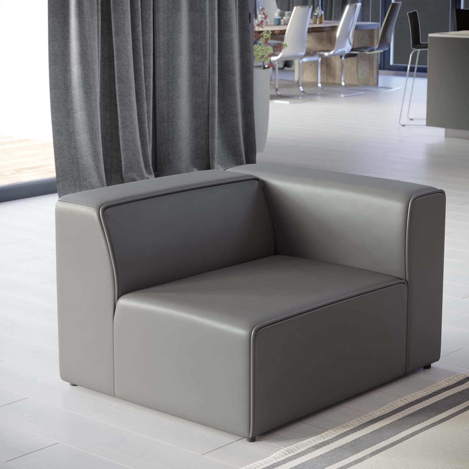 Mingle Vegan Leather Right-Arm Chair - East Shore Modern Home Furnishings