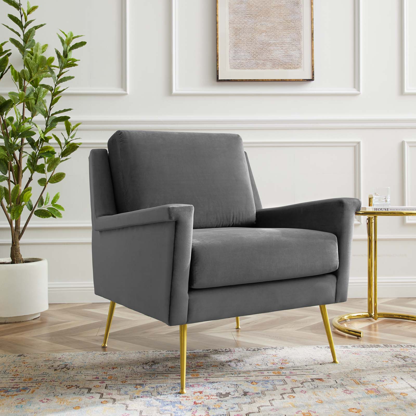 Chesapeake Performance Velvet Armchair - East Shore Modern Home Furnishings