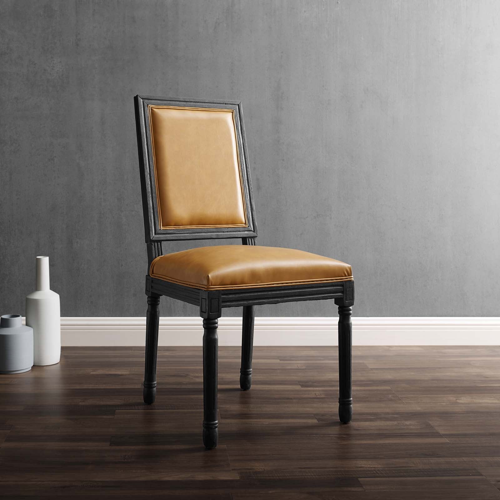 Court French Vintage Vegan Leather Dining Side Chair - East Shore Modern Home Furnishings