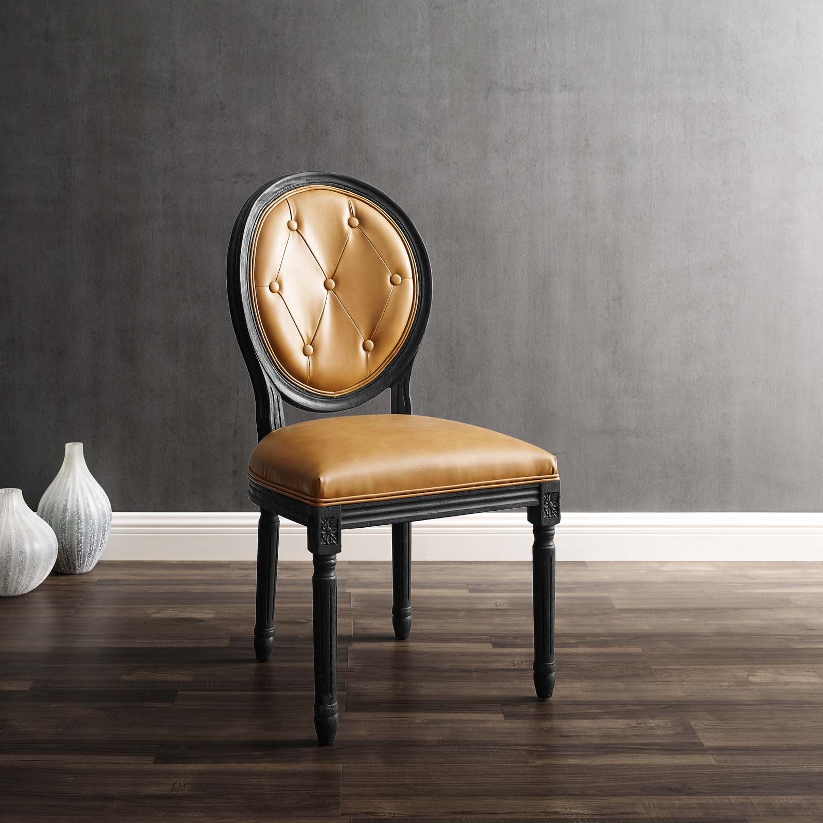 Arise Vintage French Vegan Leather Dining Side Chair - East Shore Modern Home Furnishings