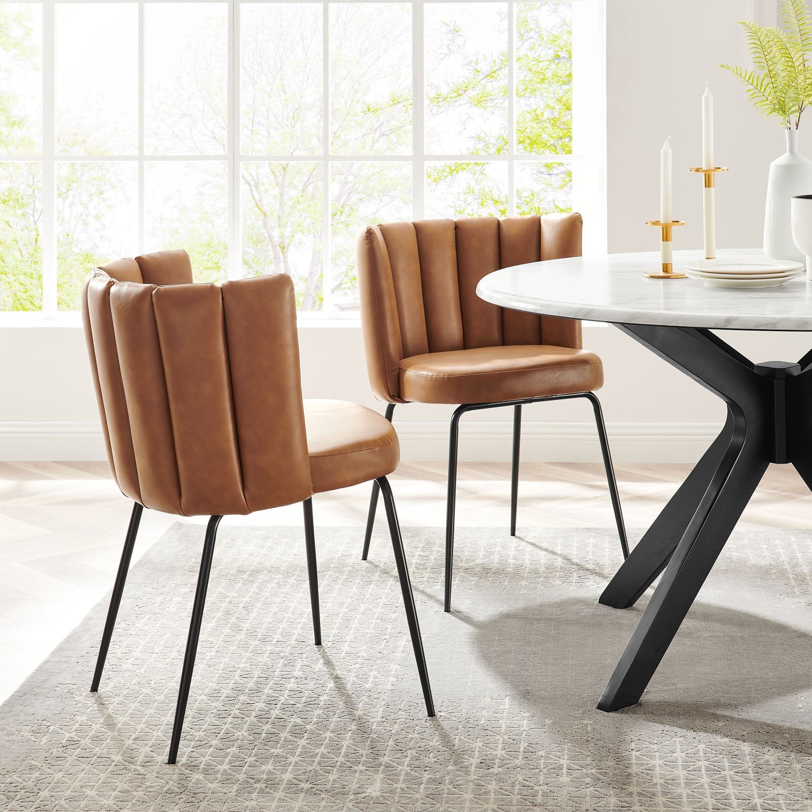 Virtue Vegan Leather Dining Chair Set of 2 - East Shore Modern Home Furnishings