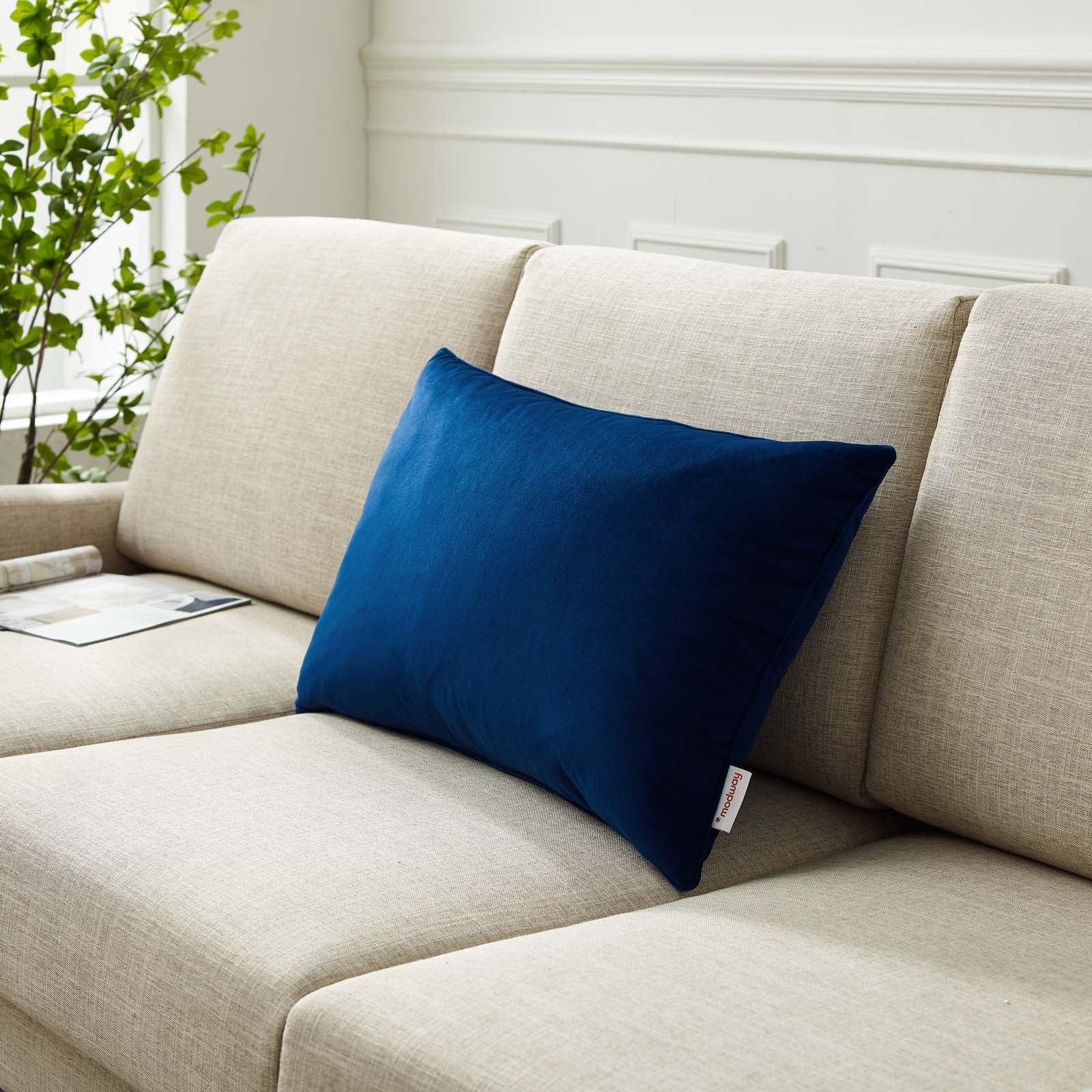 Enhance 24" Lumbar Performance Velvet Throw Pillow - East Shore Modern Home Furnishings