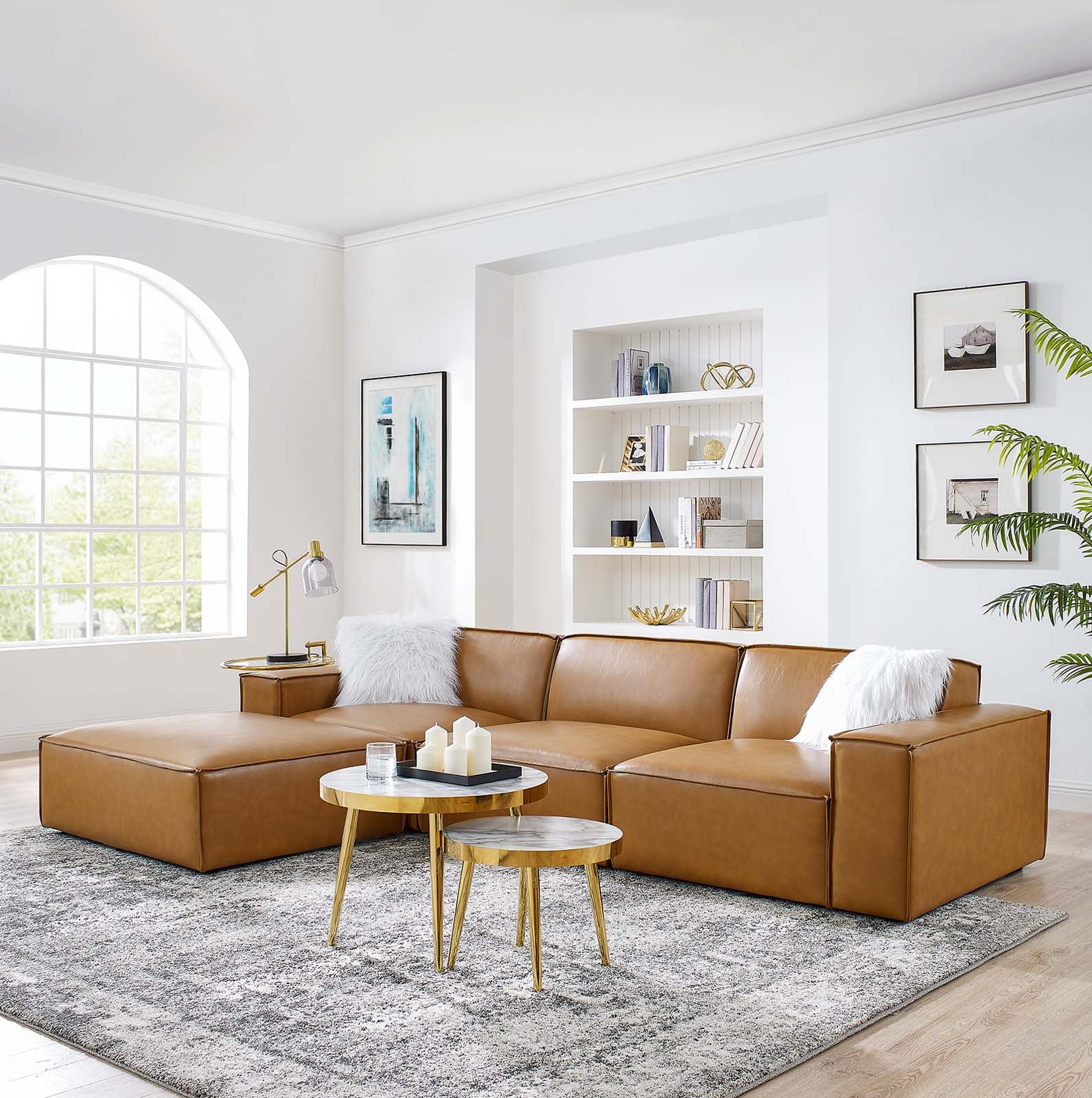Restore 4-Piece Vegan Leather Sectional Sofa - East Shore Modern Home Furnishings