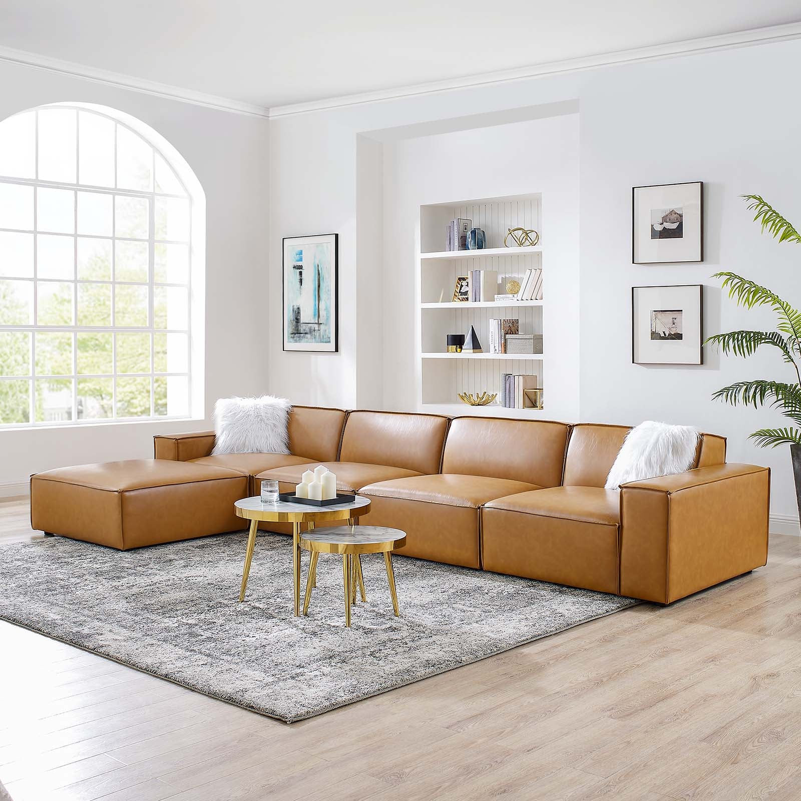 Restore 5-Piece Vegan Leather Sectional Sofa - East Shore Modern Home Furnishings