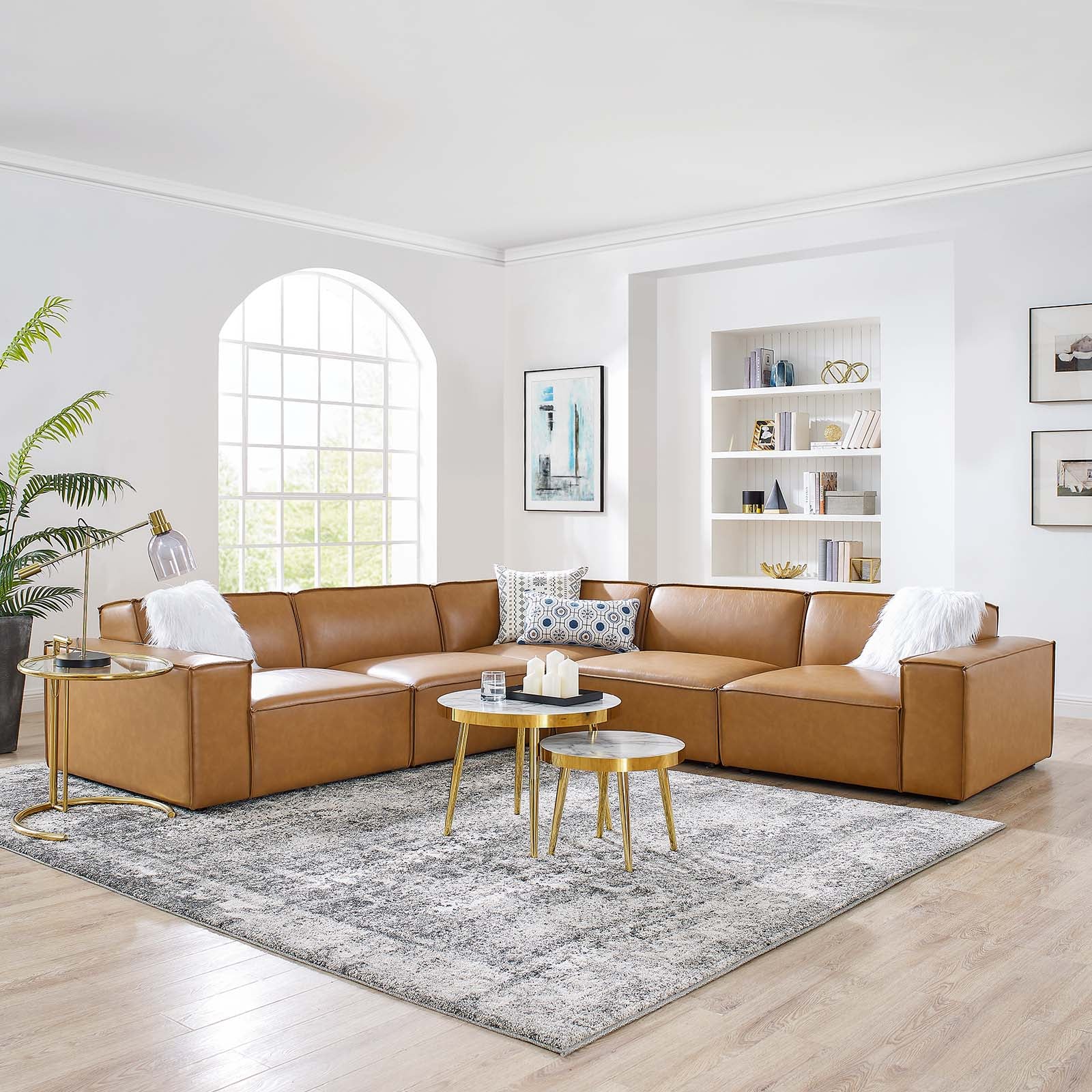 Restore 5-Piece Vegan Leather Sectional Sofa - East Shore Modern Home Furnishings