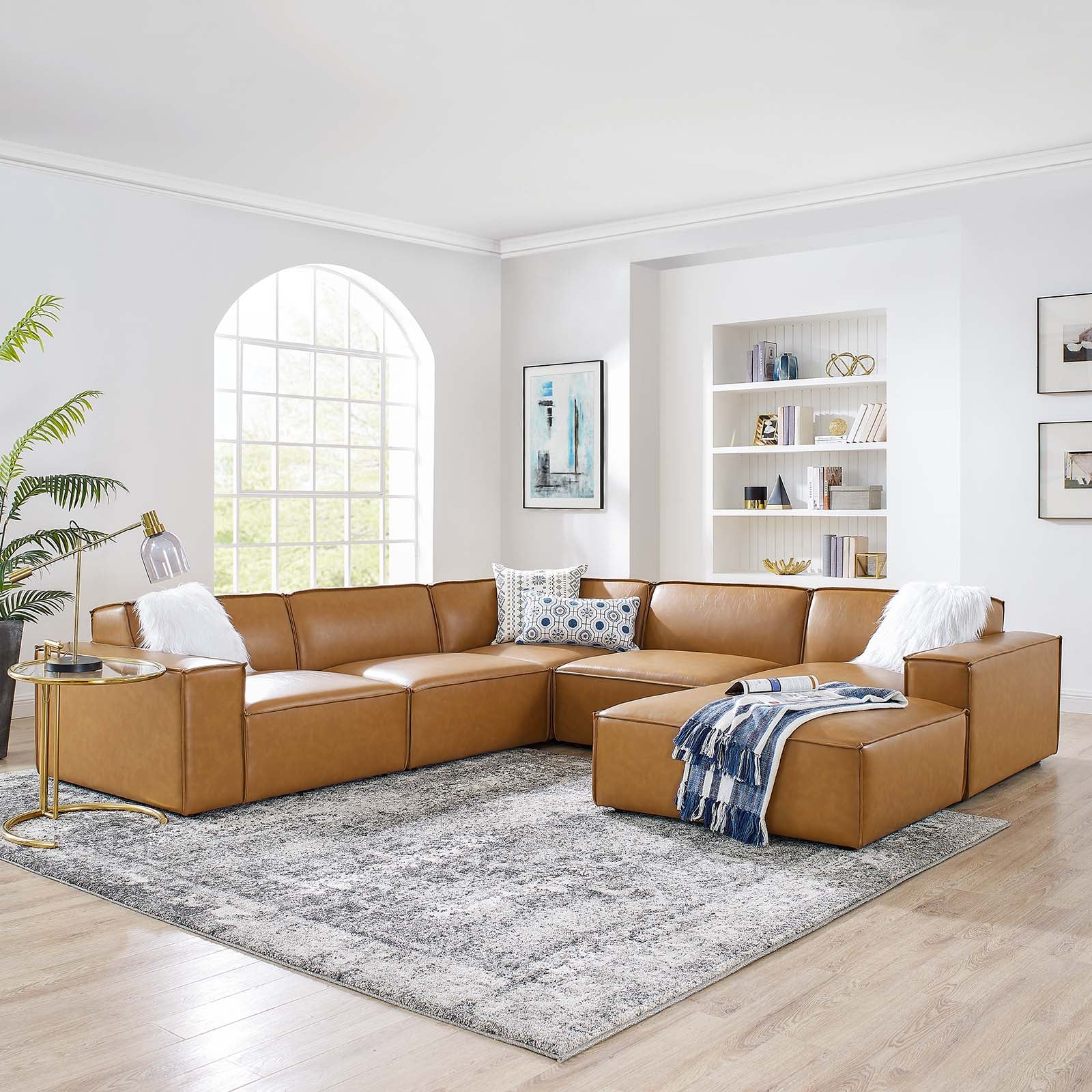 Restore 6-Piece Vegan Leather Sectional Sofa - East Shore Modern Home Furnishings