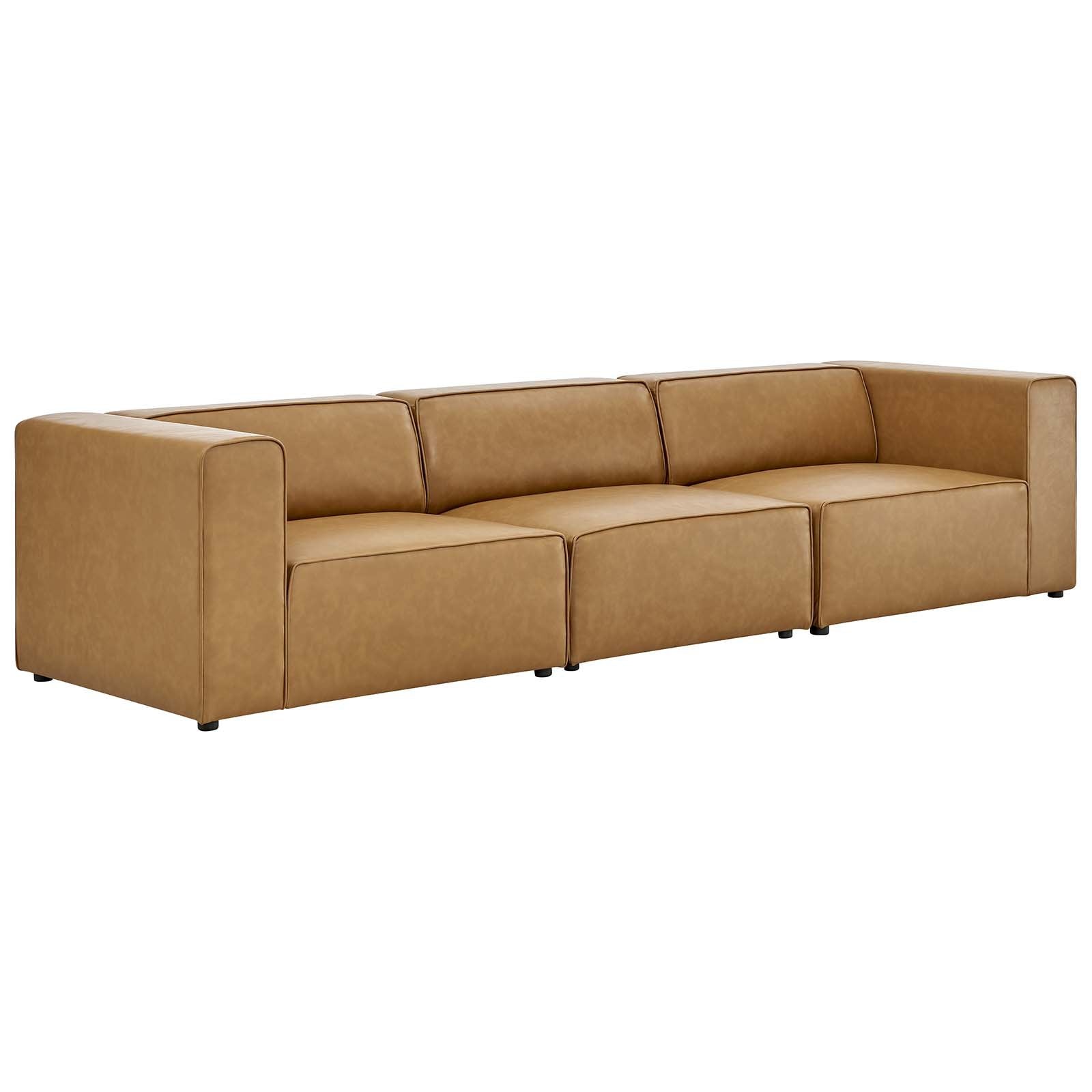 Mingle Vegan Leather 3-Piece Sectional Sofa - East Shore Modern Home Furnishings