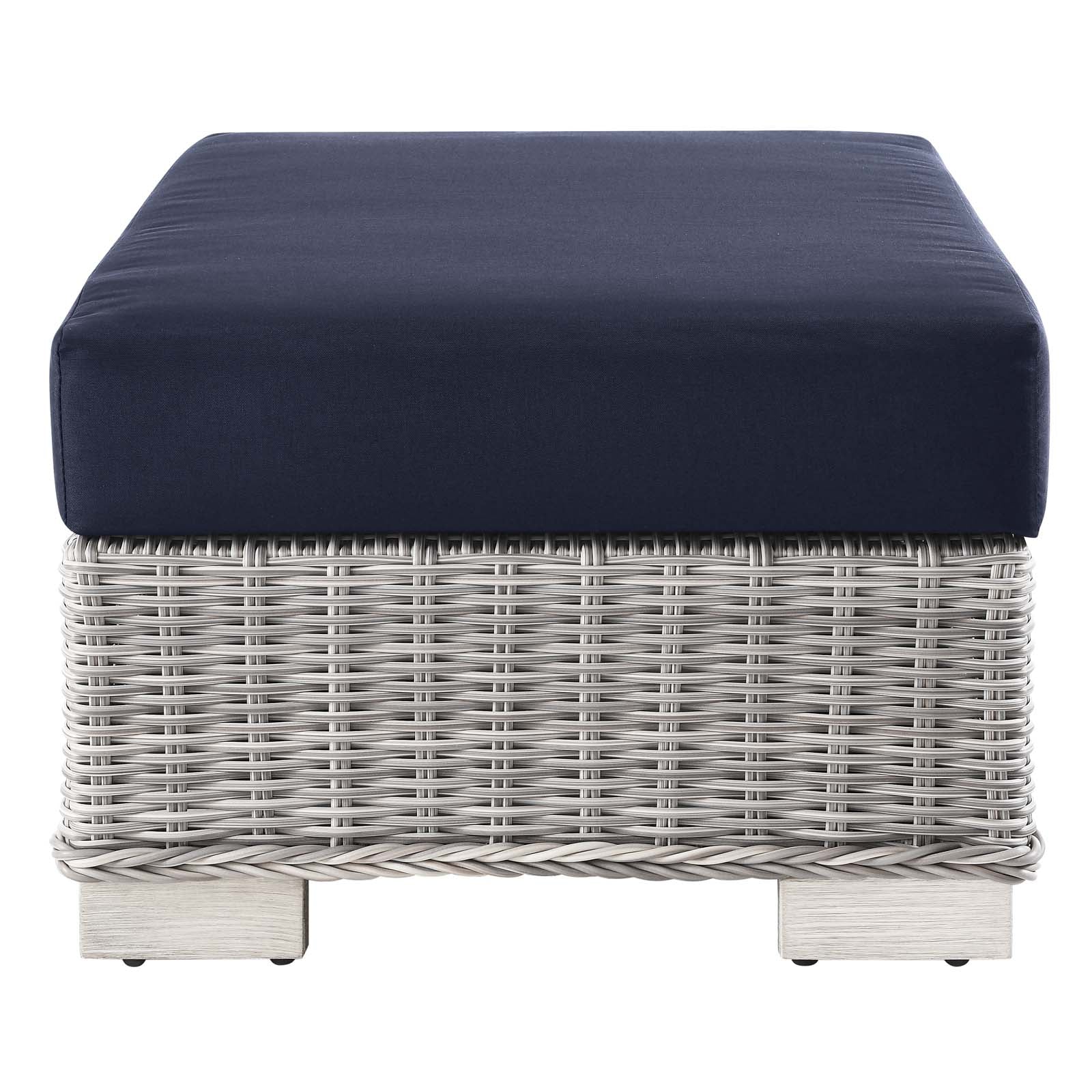 Conway Outdoor Patio Wicker Rattan Ottoman - East Shore Modern Home Furnishings