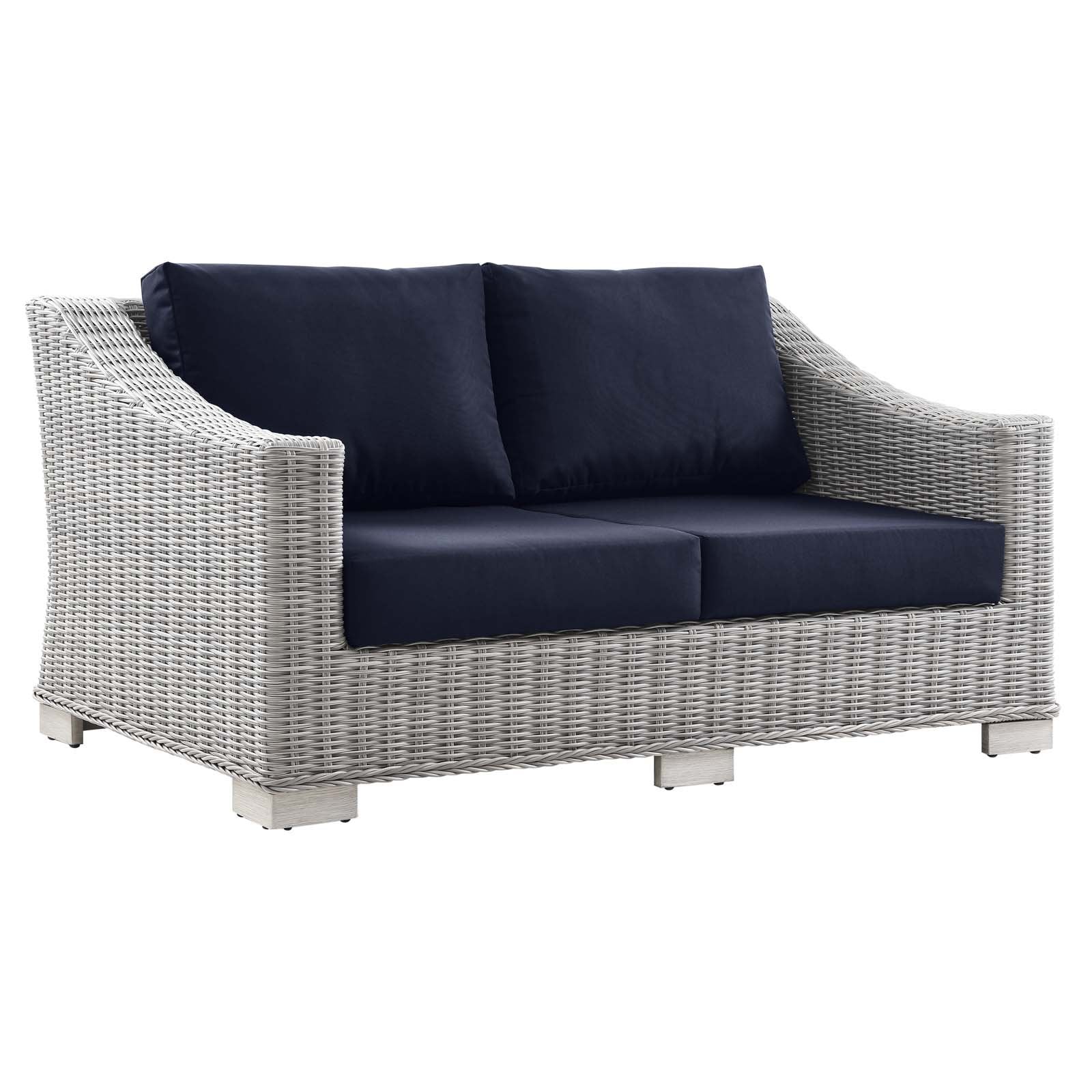 Conway Outdoor Patio Wicker Rattan Loveseat - East Shore Modern Home Furnishings