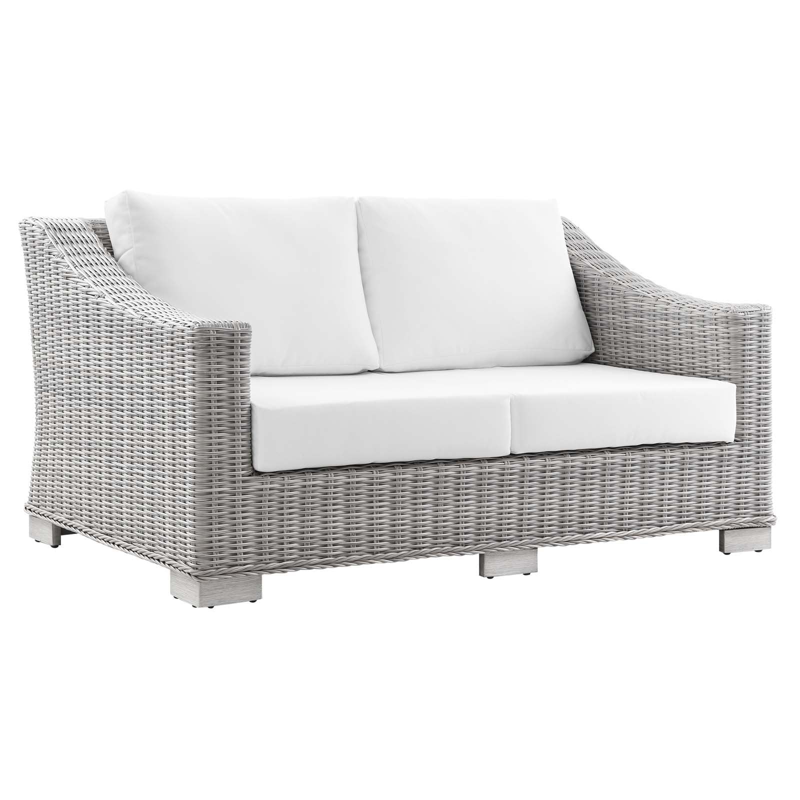 Conway Outdoor Patio Wicker Rattan Loveseat - East Shore Modern Home Furnishings
