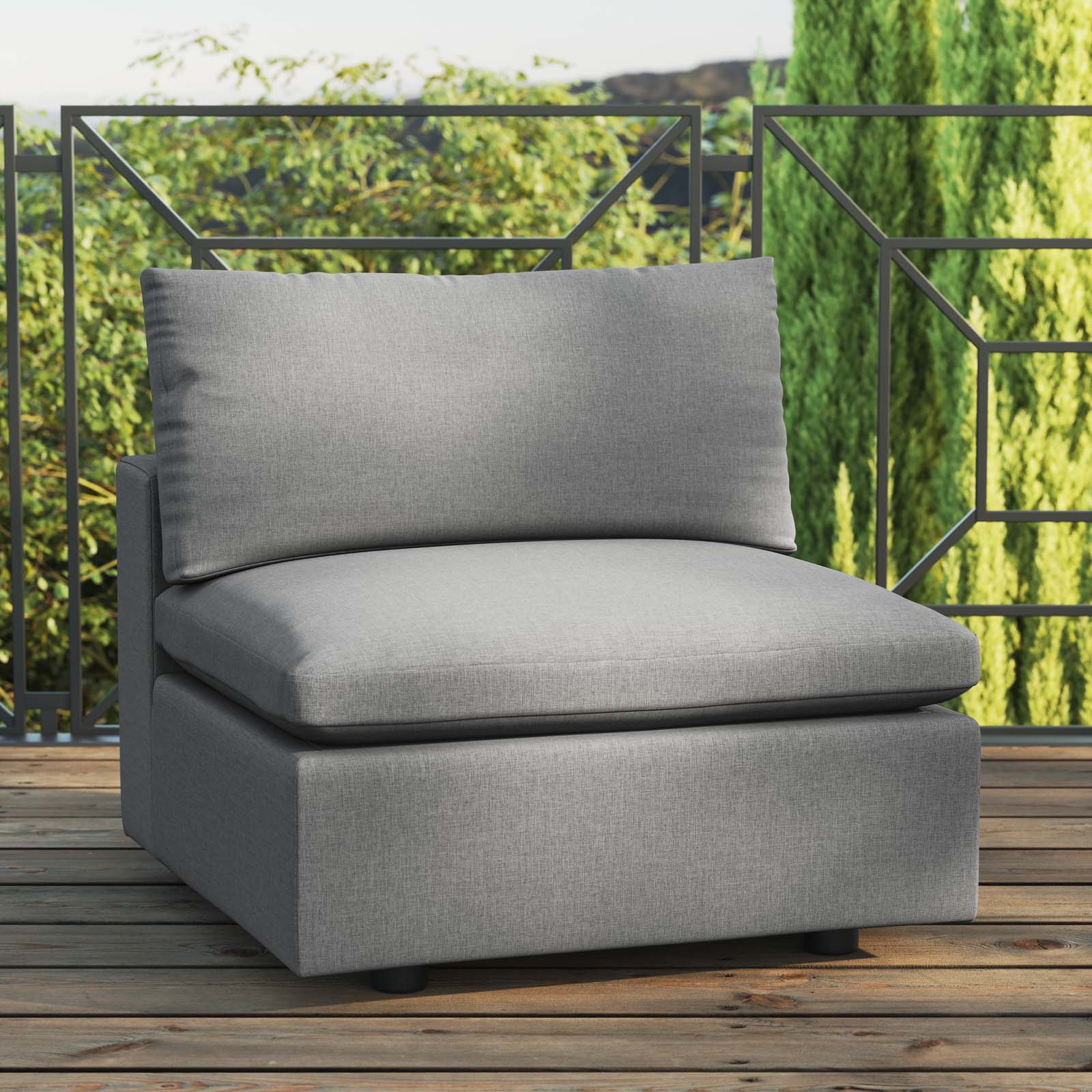 Commix Overstuffed Outdoor Patio Armless Chair - East Shore Modern Home Furnishings