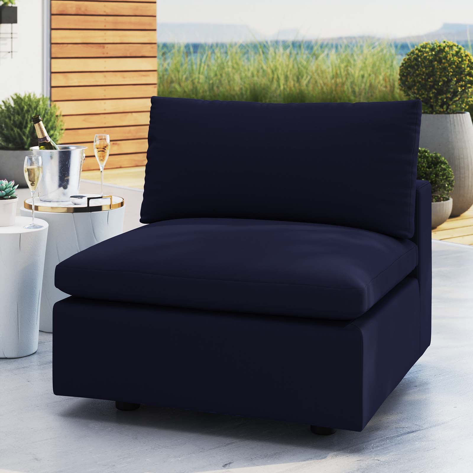 Commix Sunbrella® Outdoor Patio Armless Chair - East Shore Modern Home Furnishings