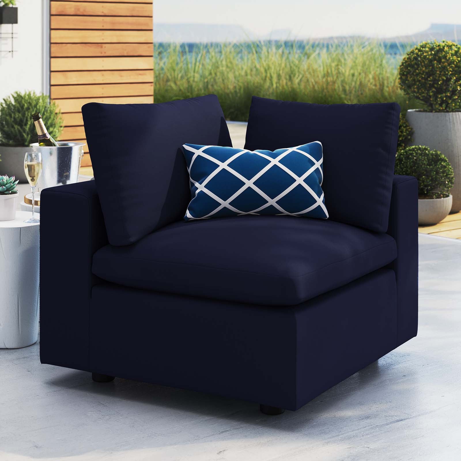 Commix Sunbrella® Outdoor Patio Corner Chair - East Shore Modern Home Furnishings