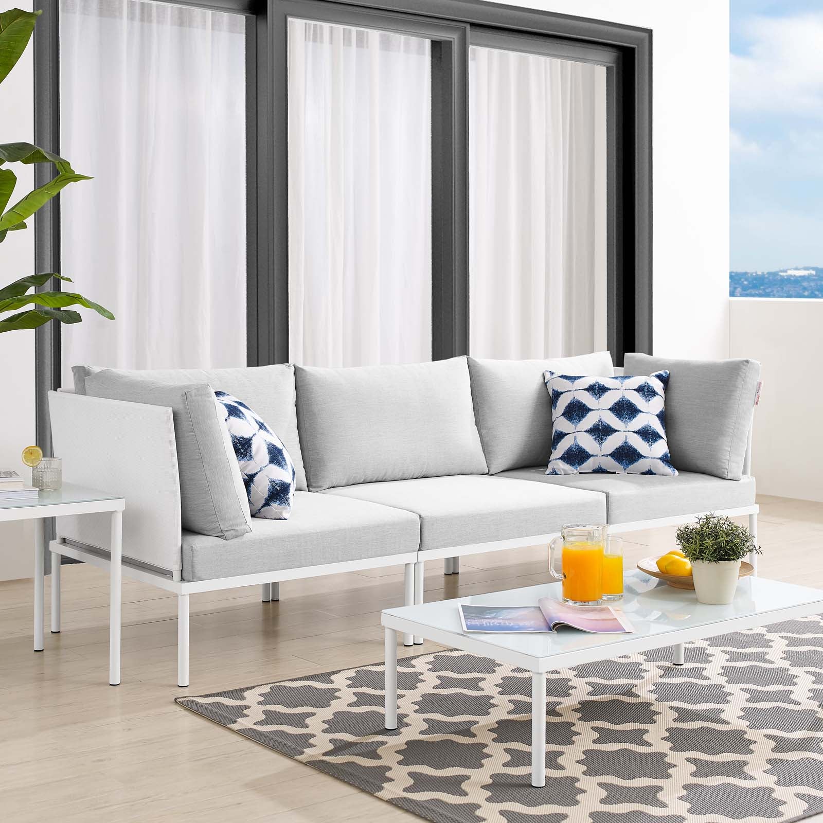 Harmony Sunbrella® Outdoor Patio Aluminum Sofa - East Shore Modern Home Furnishings