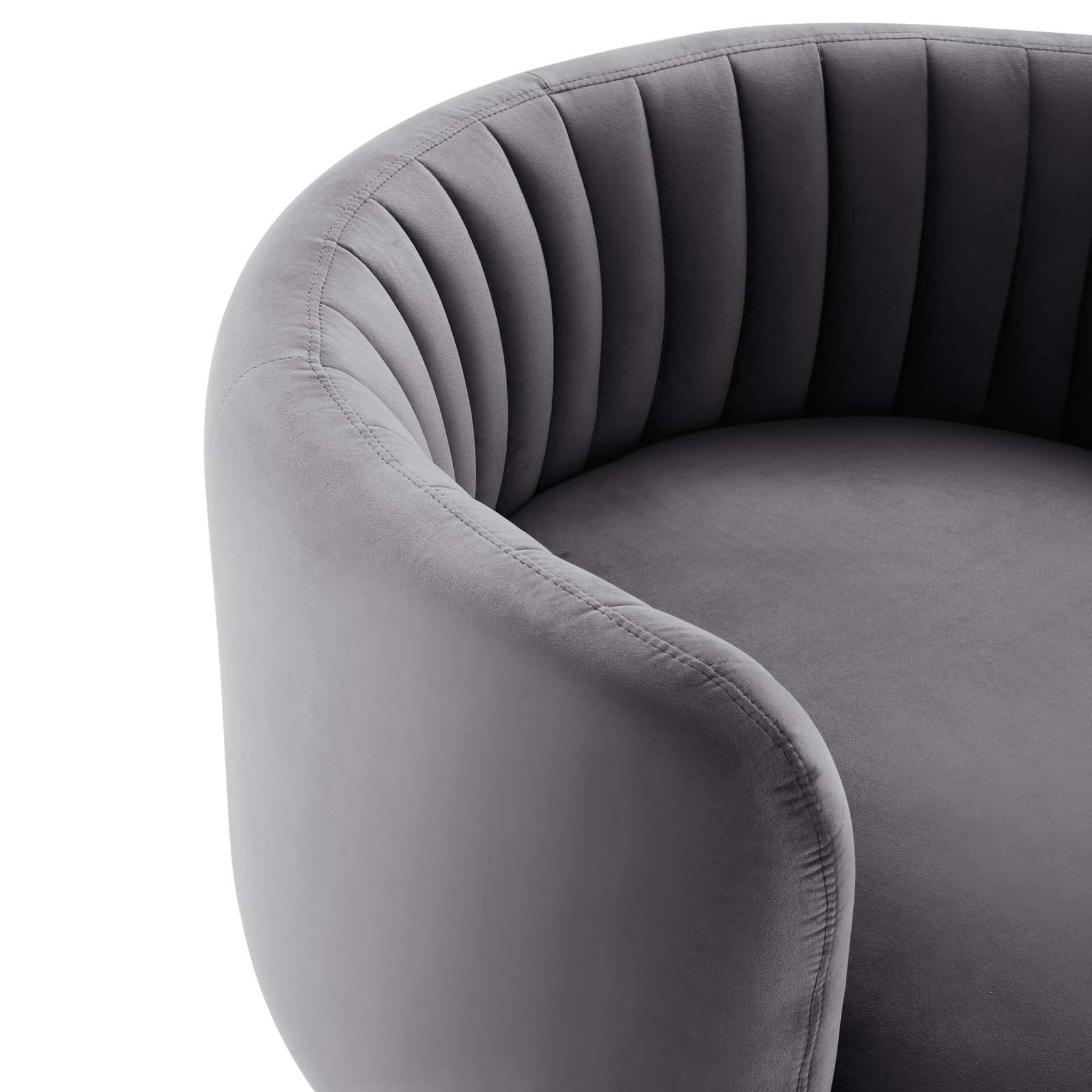 Embrace Tufted Performance Velvet Swivel Chair - East Shore Modern Home Furnishings