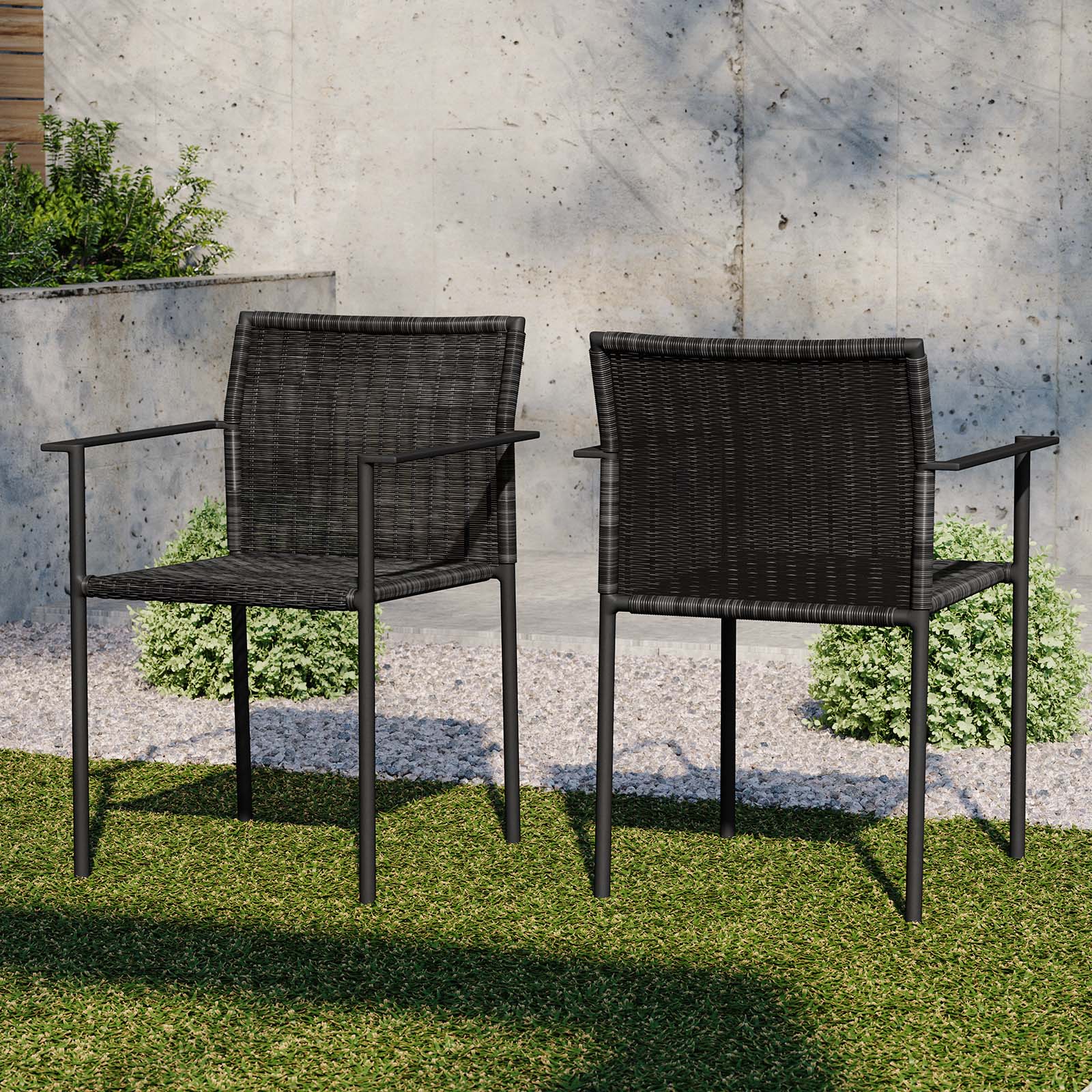 Lagoon Outdoor Patio Dining Armchairs Set of 2 - East Shore Modern Home Furnishings