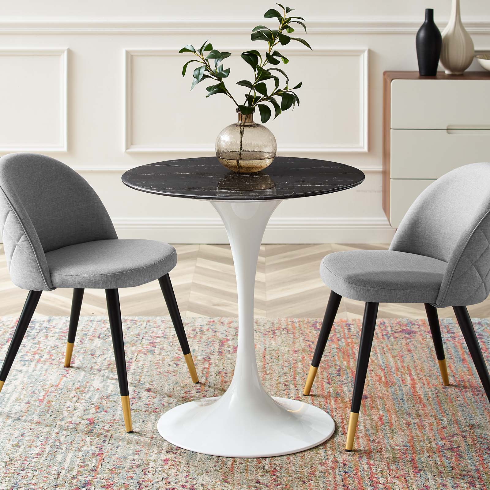 Lippa 28" Artificial Marble Dining Table - East Shore Modern Home Furnishings