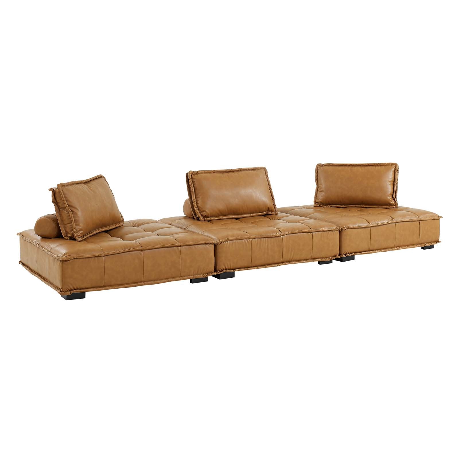 Saunter Tufted Vegan Leather 3-Piece Sofa - East Shore Modern Home Furnishings