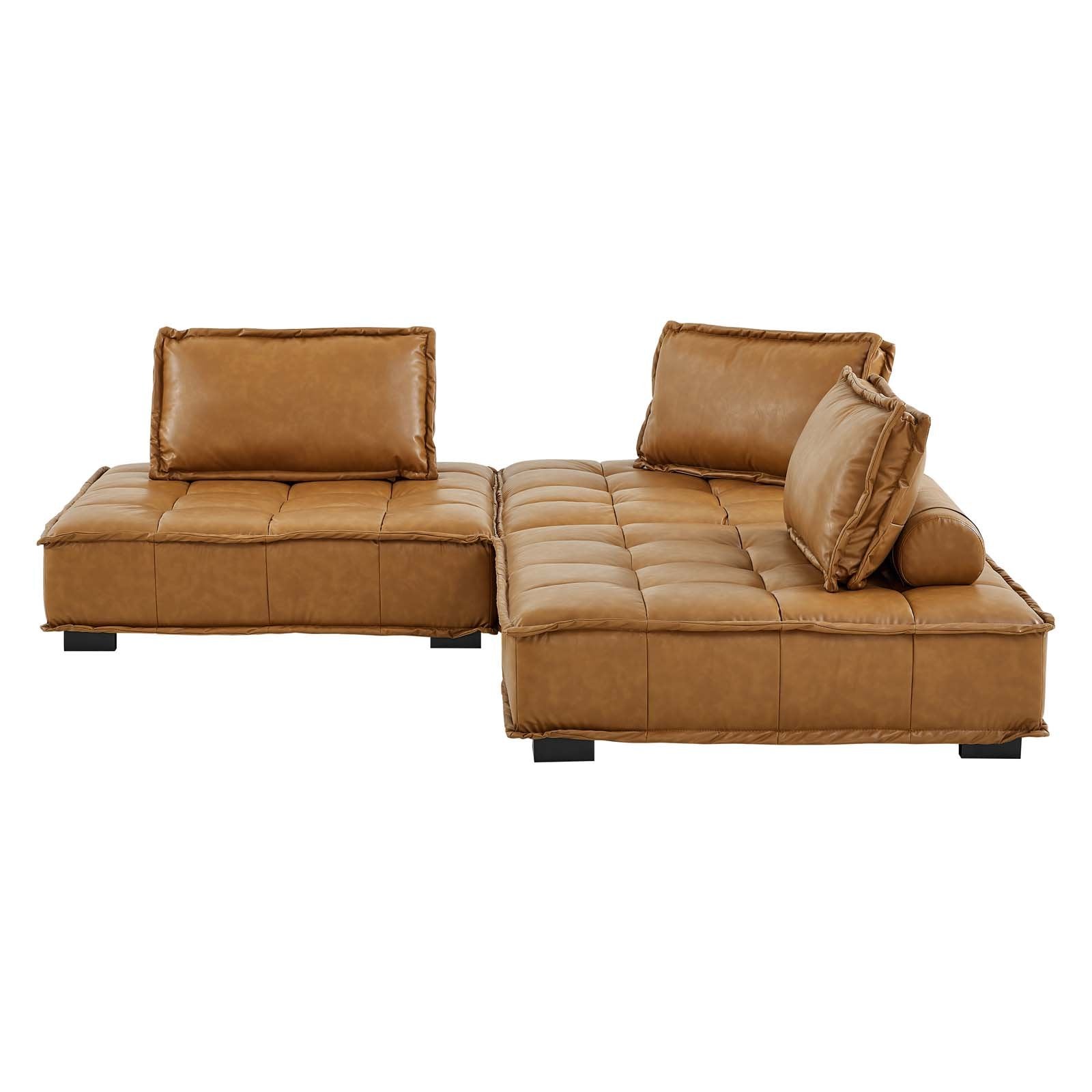 Saunter Tufted Vegan Leather 3-Piece Sofa - East Shore Modern Home Furnishings