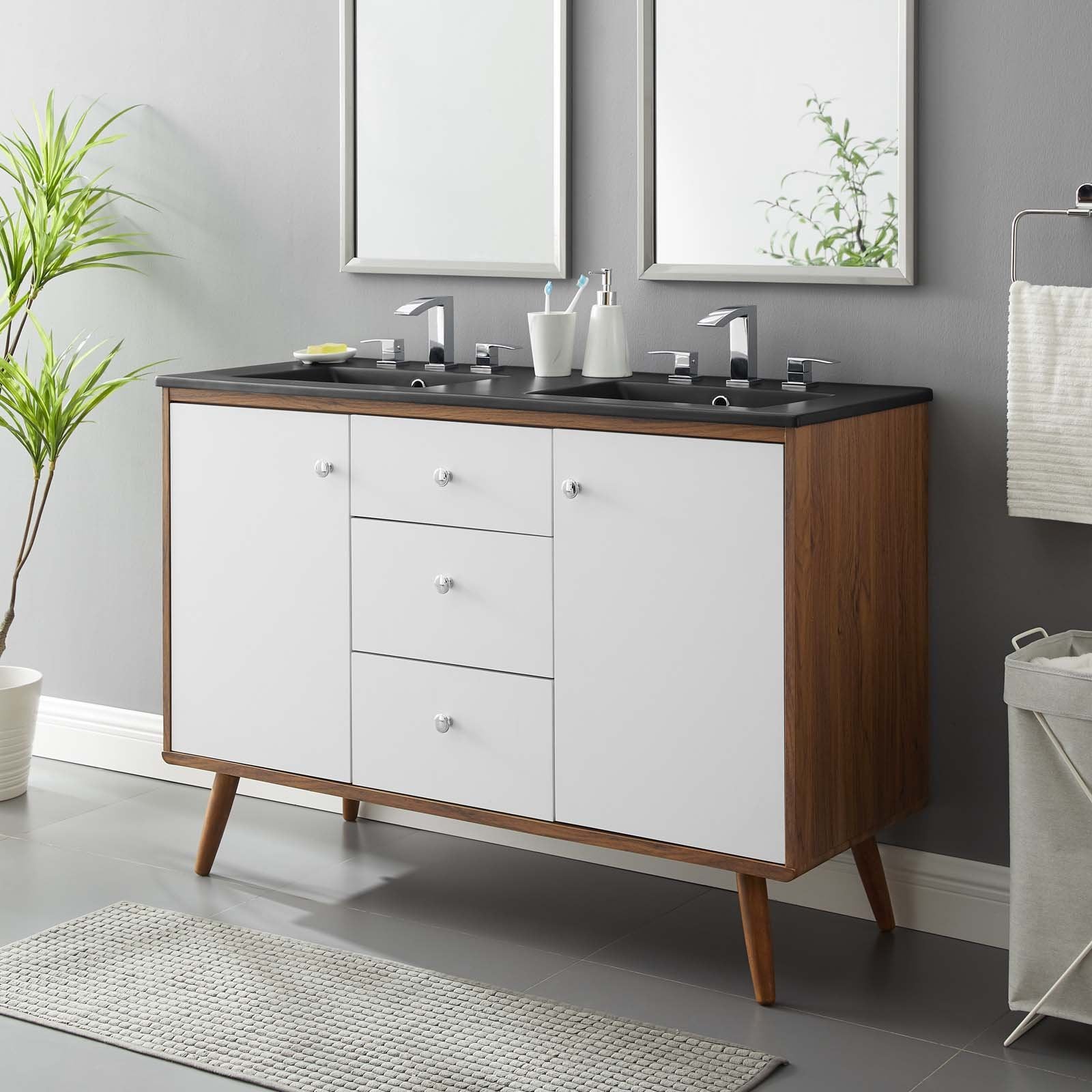 Transmit 48" Double Sink Bathroom Vanity - East Shore Modern Home Furnishings